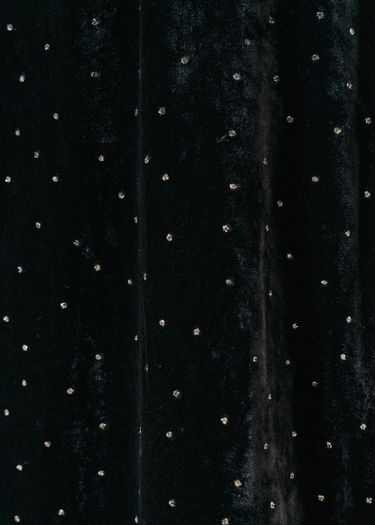 Velvet Glitter Print Frill Collar Dress