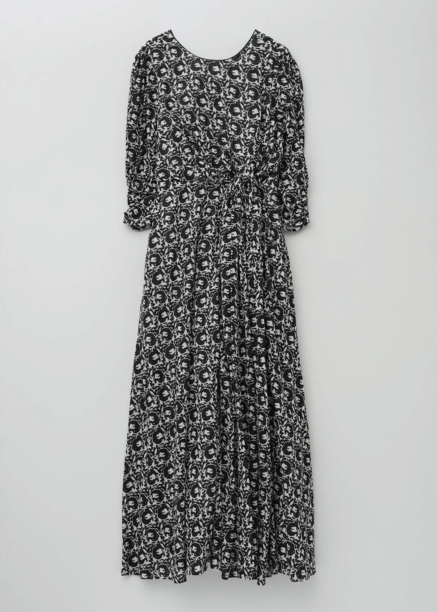 Cotton Print Twisted Waist Dress