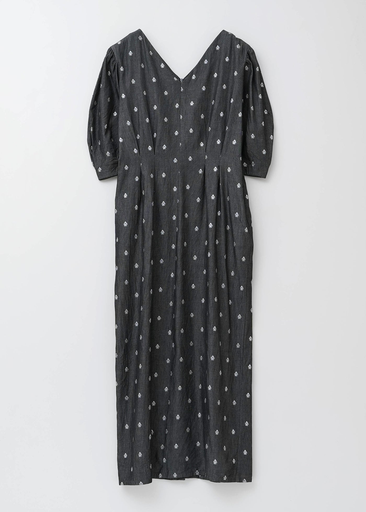 Denim Foil Print Half Sleeve Dress