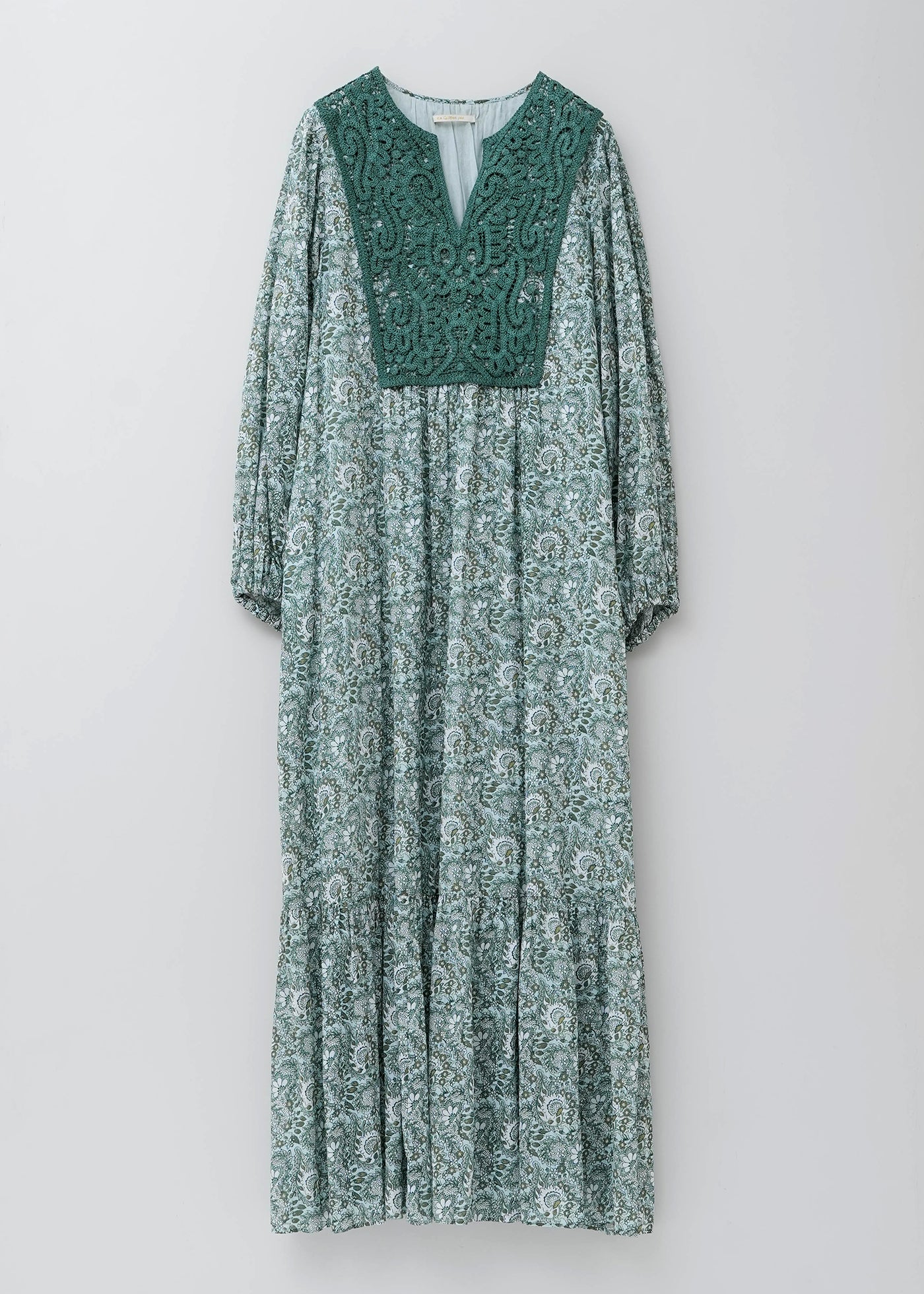 Cotton Organza Paisley Dance Lace Yoke Dress