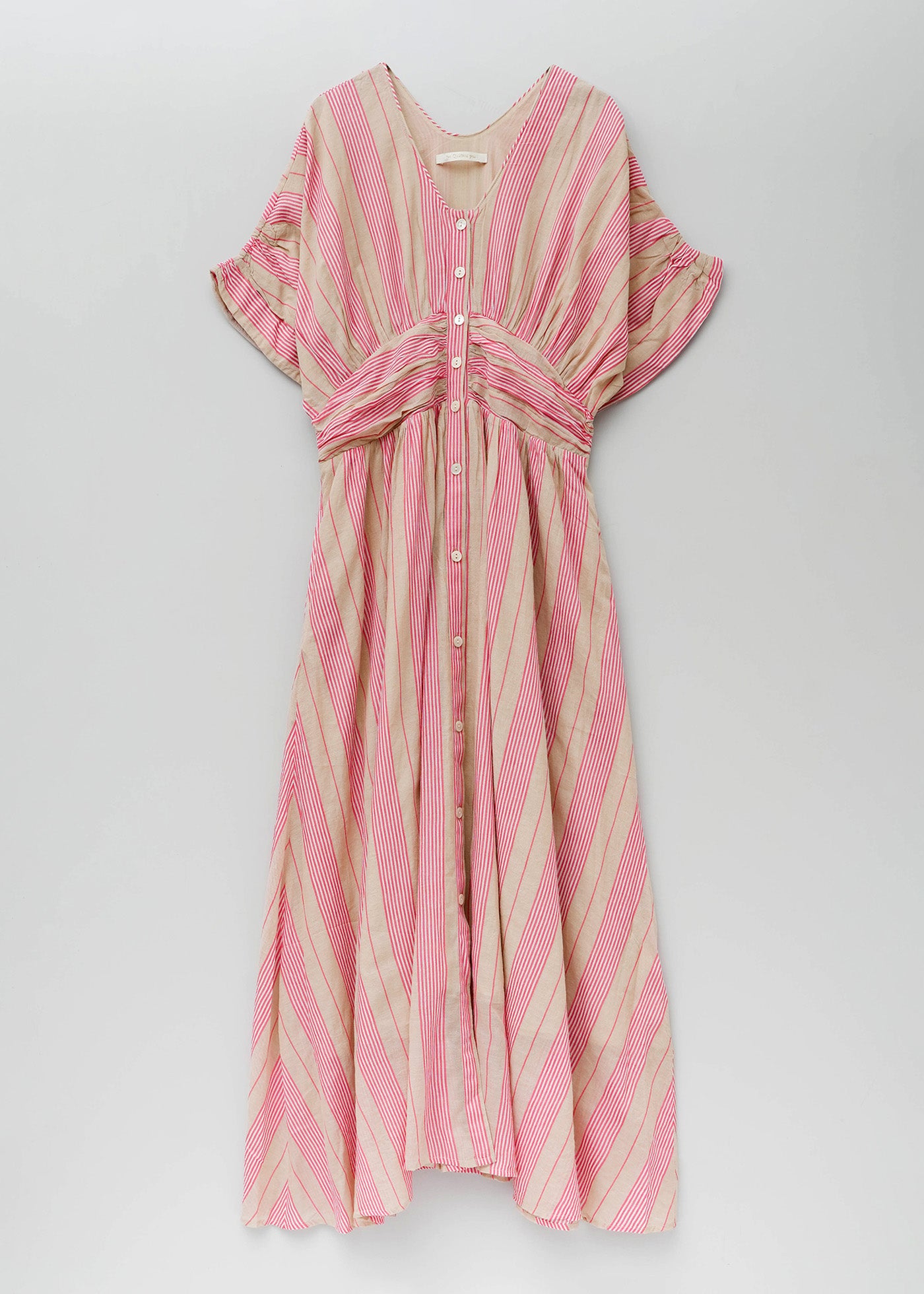 【6/10 10時発売】Cotton Stripe Waist Gather Dress