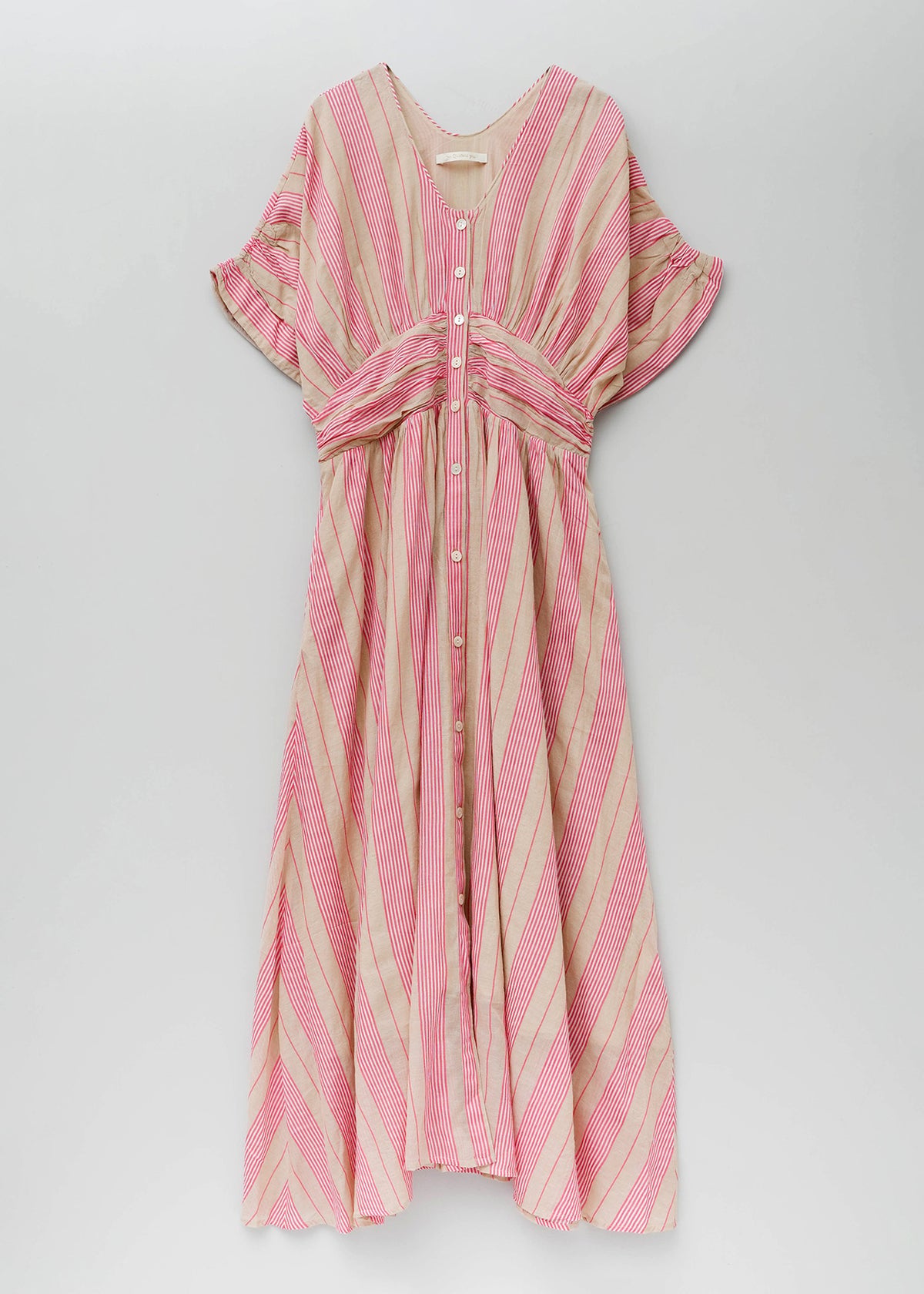 Cotton Stripe Waist Gather Dress | Pasand by ne Quittez pas 