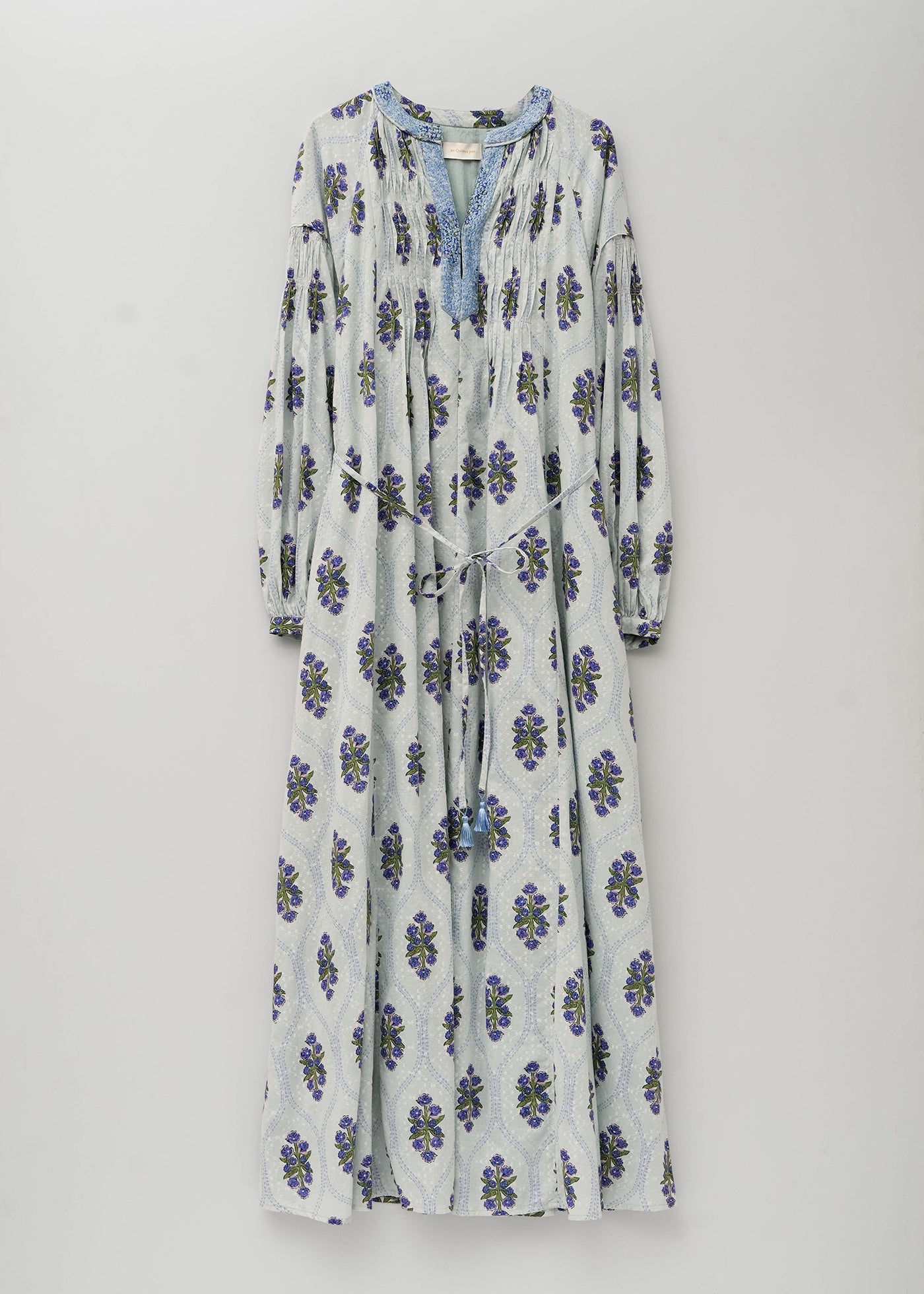 Cotton Jacquard Iberis Print Pintuck Dress