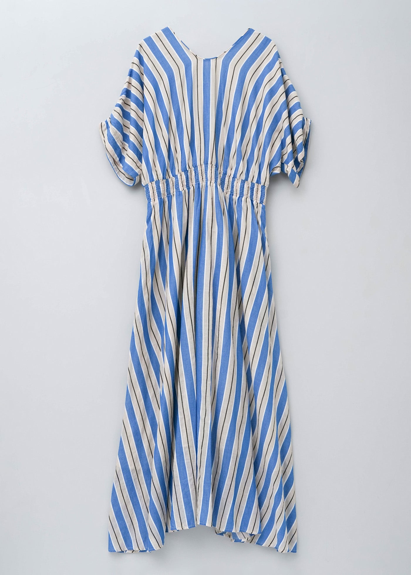 【3/4 10時発売】Cotton Voile Stripe Waist Gather Dress