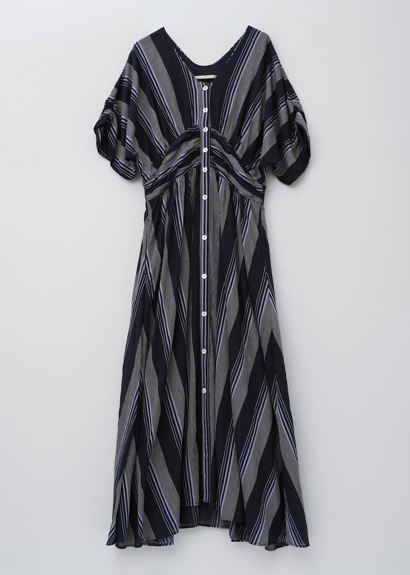 【3/4 10時発売】Cotton Voile Stripe Waist Gather Dress