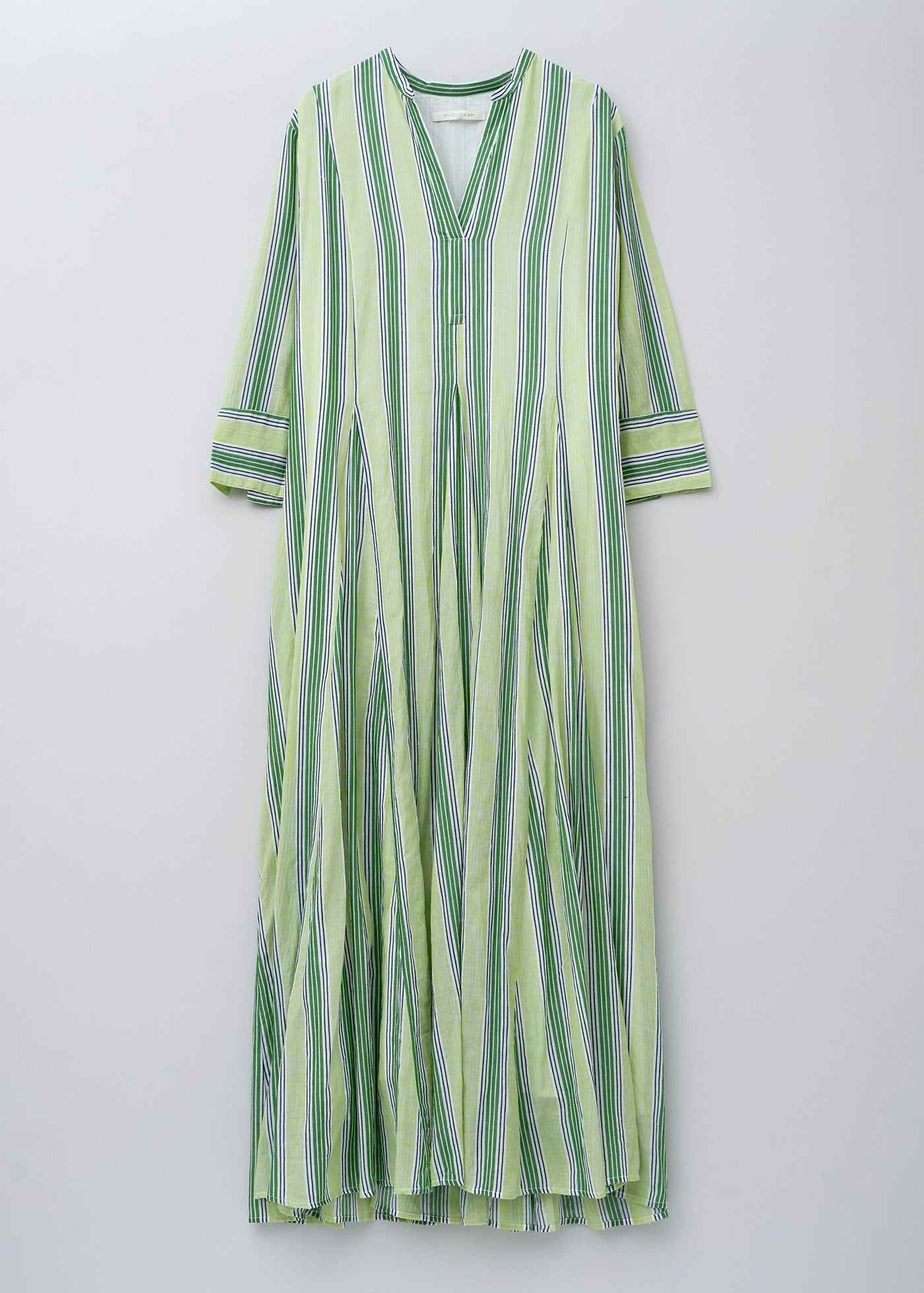 Cotton Voile Stripe Panel Dress