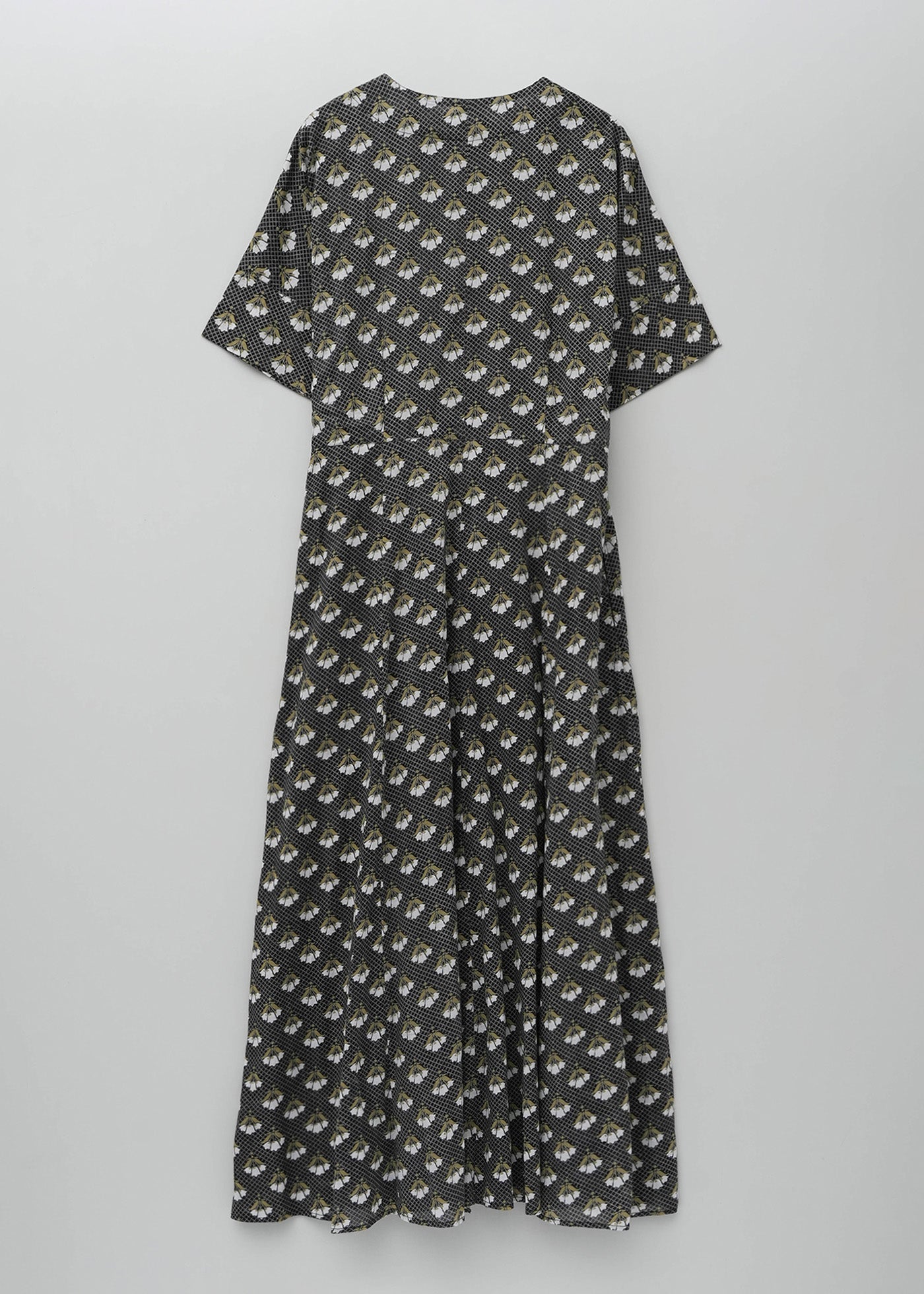 Cotton Voile Small Lily Print Wrap Dress