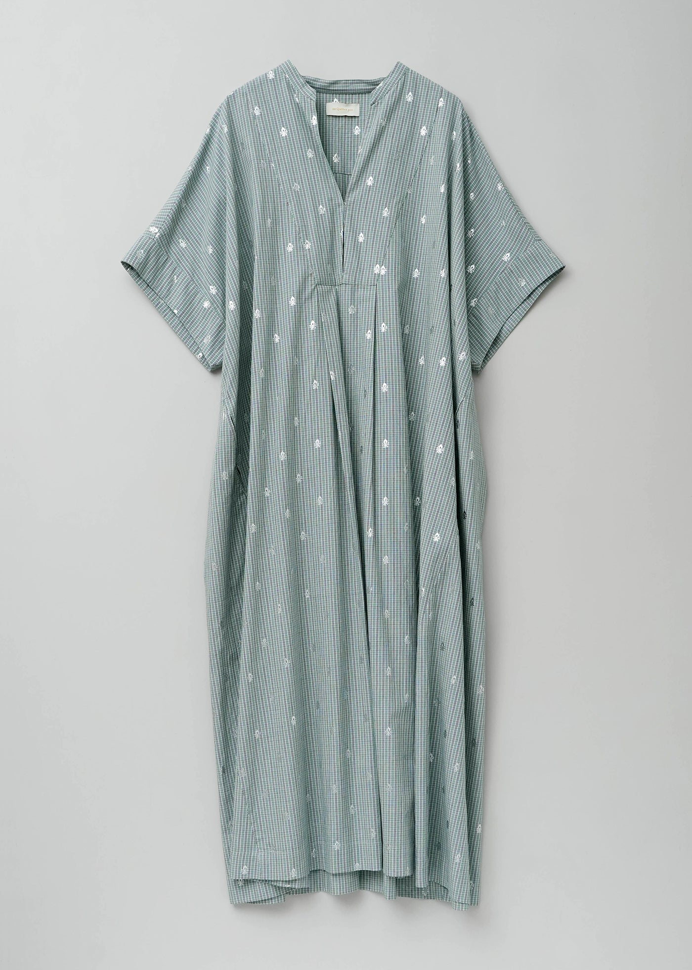 【7/8 10時発売】Poplin Check Foil Print Big Shirts Dress