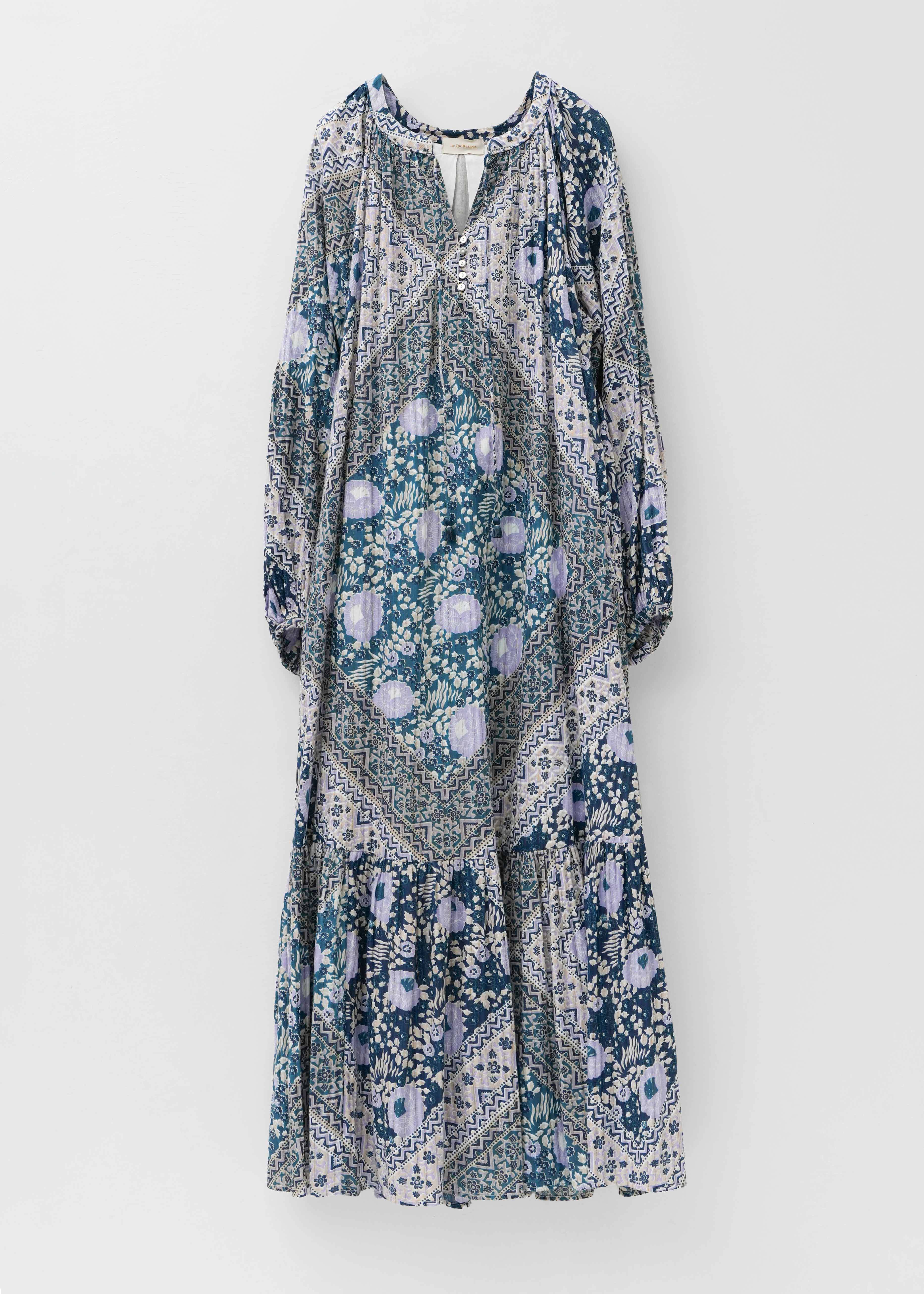 【9/2 10時発売】Cotton Lurex Floral Scarf Print Dress