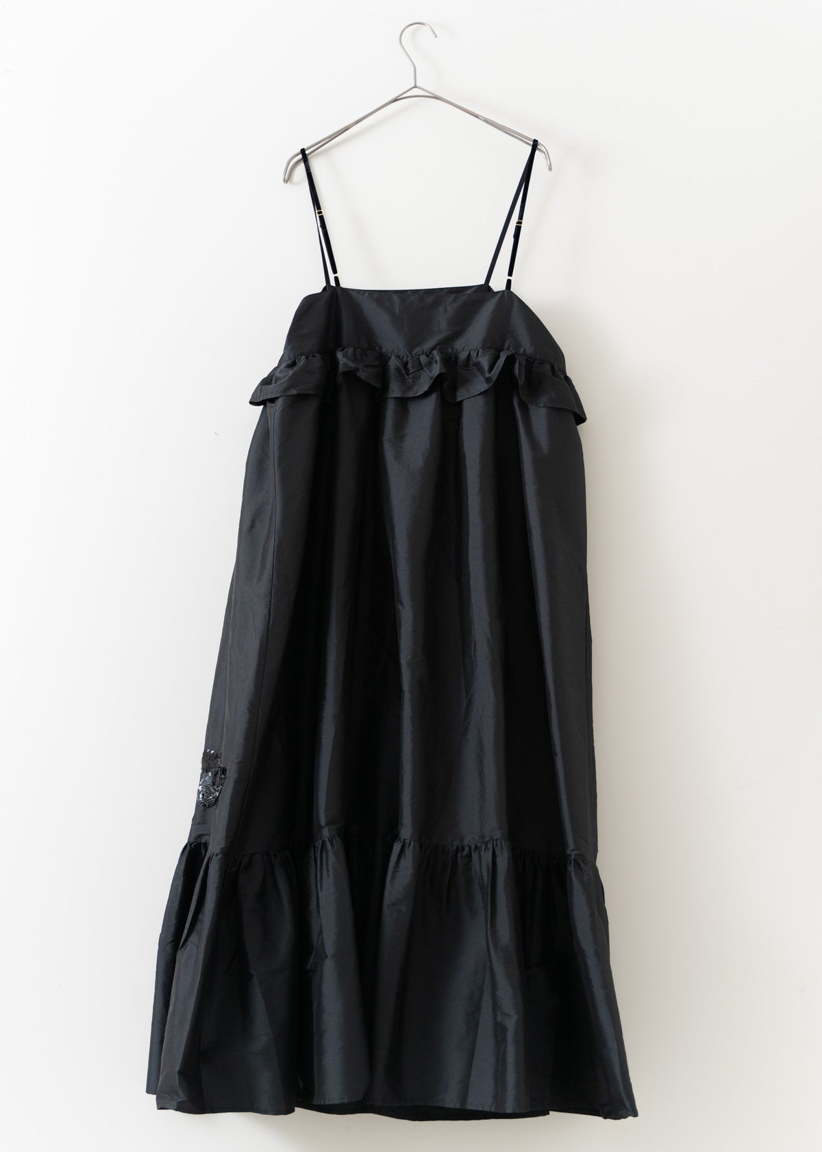 Poly Dupion Strap Frilled Dress