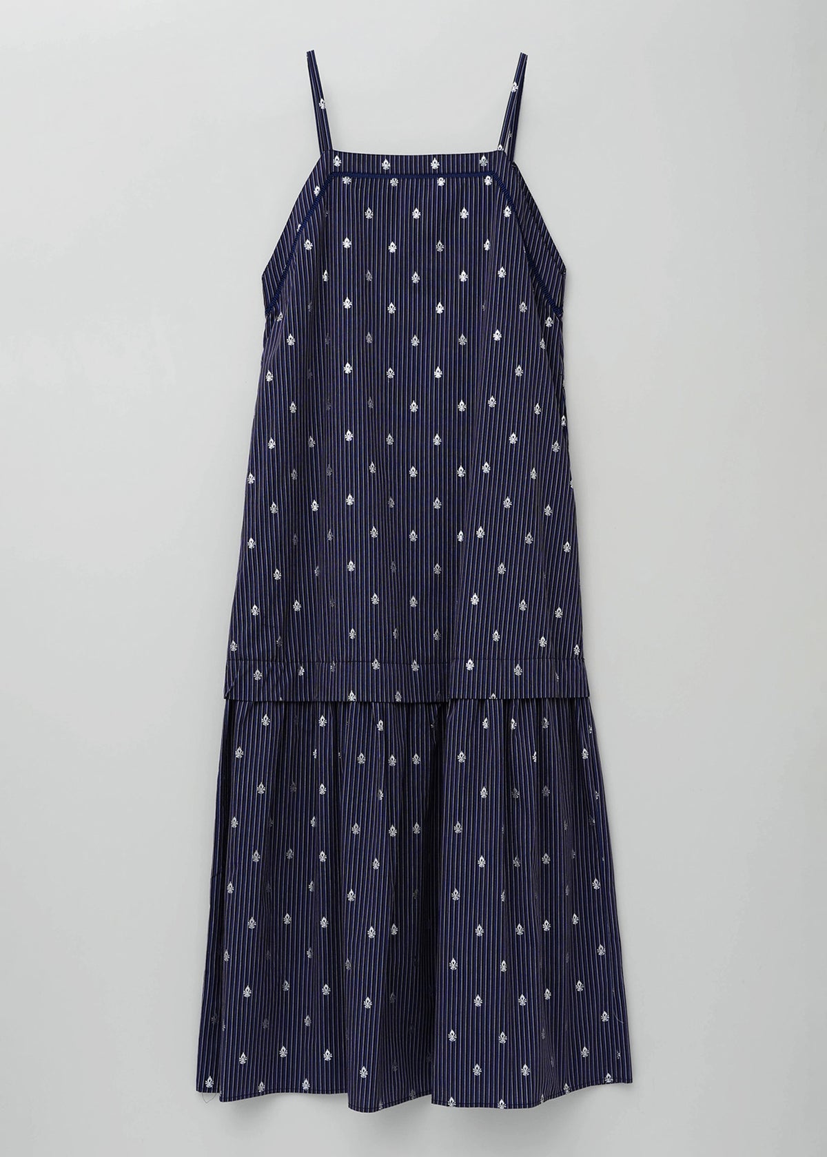 Cotton Poplin Stripe Foil Print Cami Dress | Pasand by ne Quittez 
