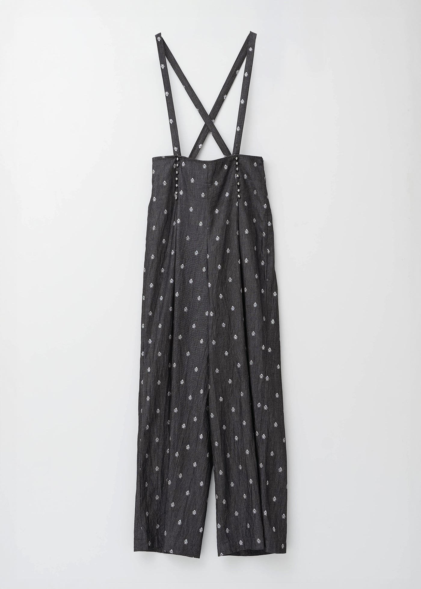 Denim Foil Print Button Pants