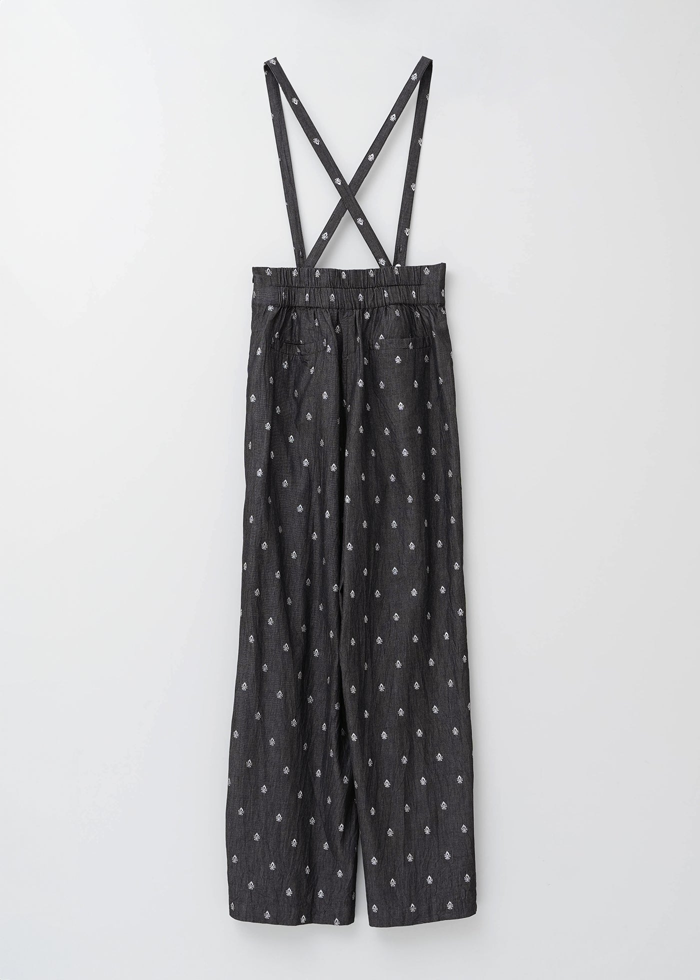 Denim Foil Print Button Pants