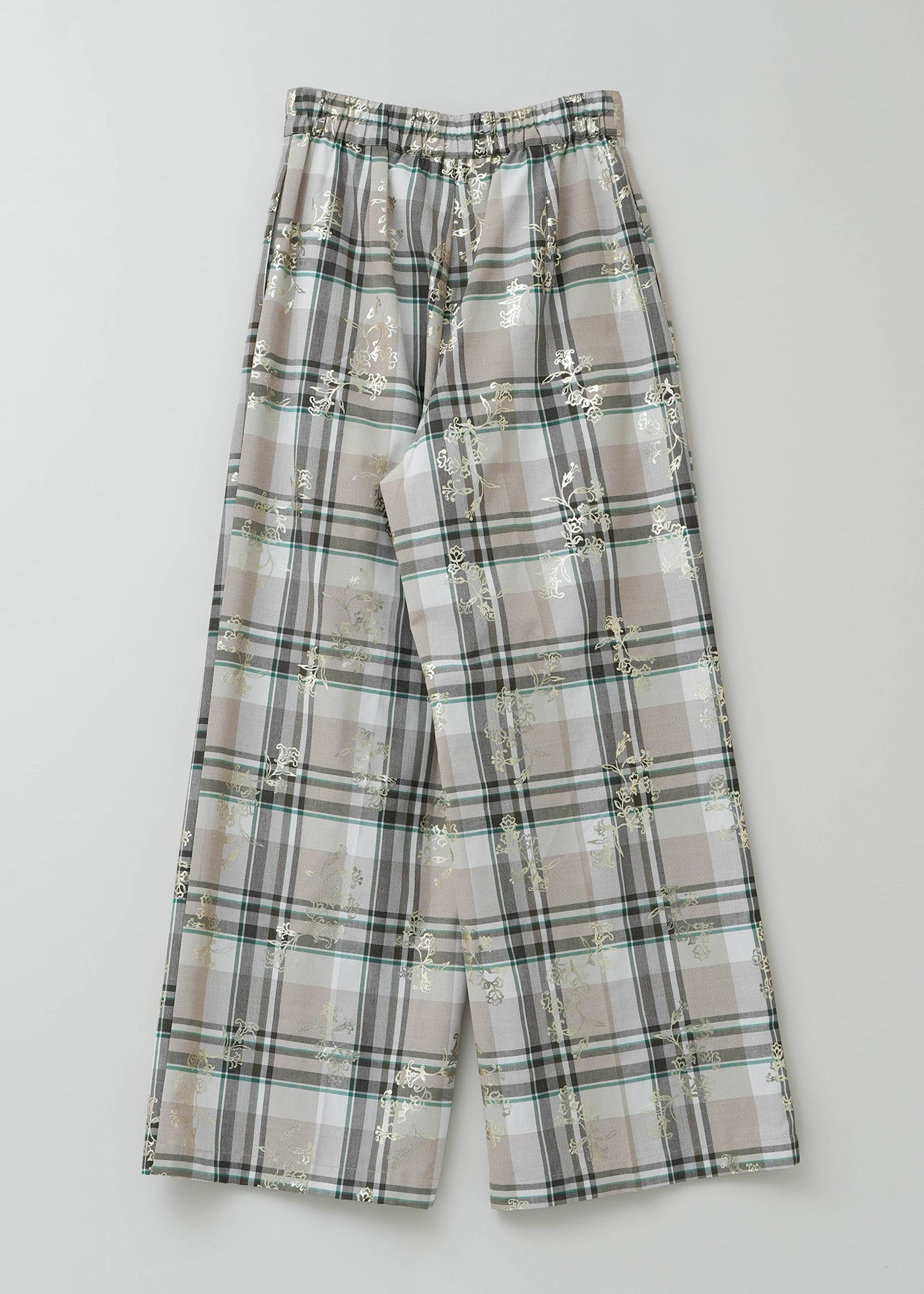 Check Foil Print Pants