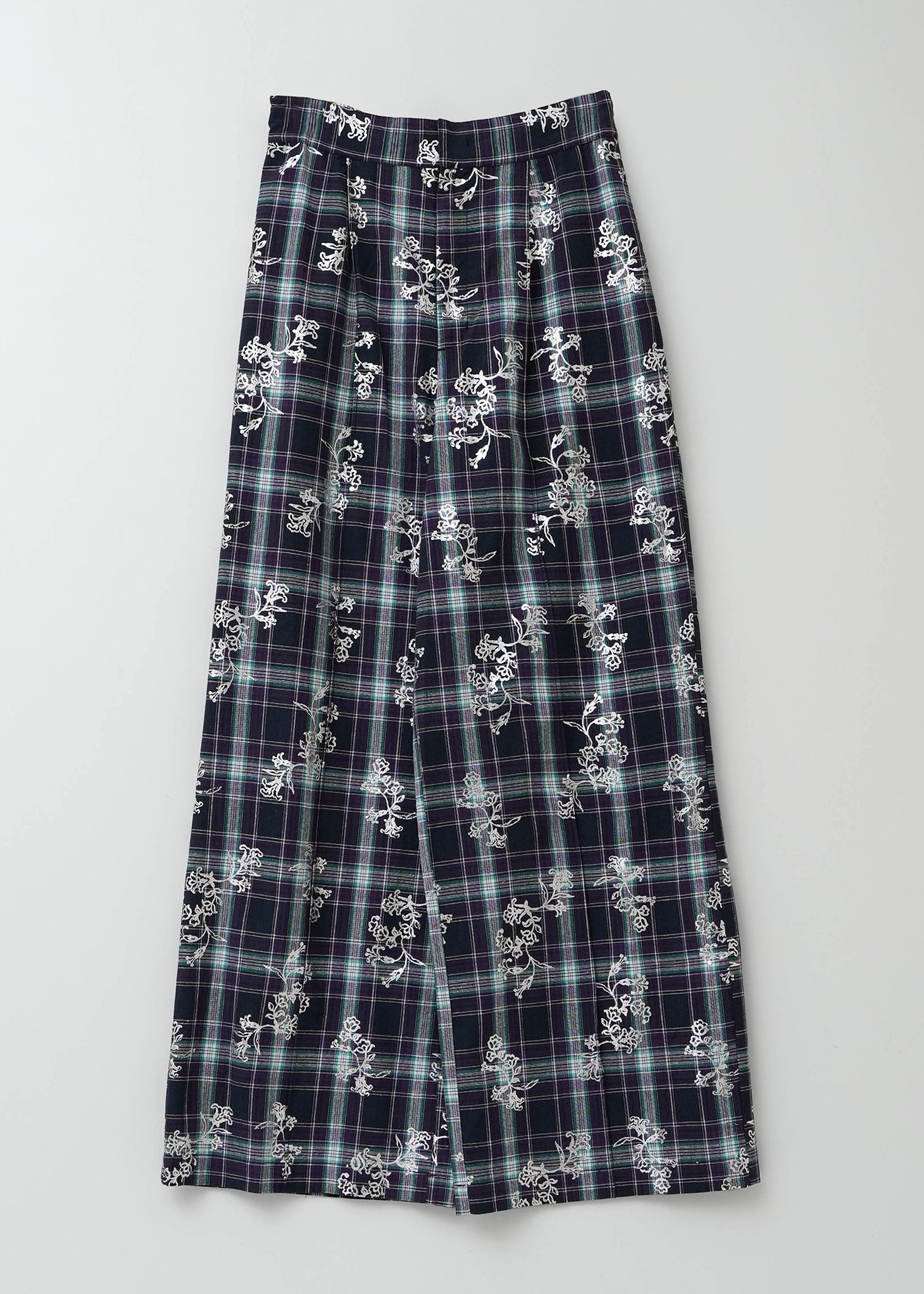 Check Foil Print Pants