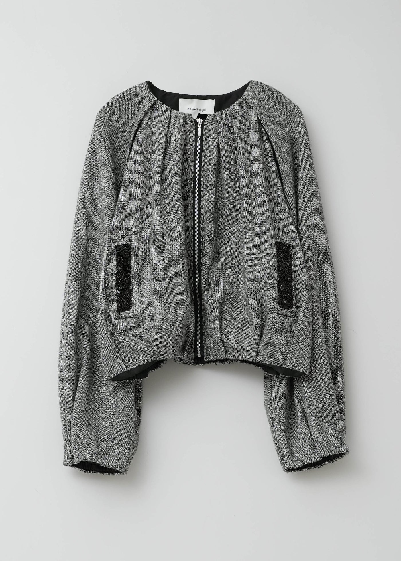 Tweed Beads Embroidery Blouson