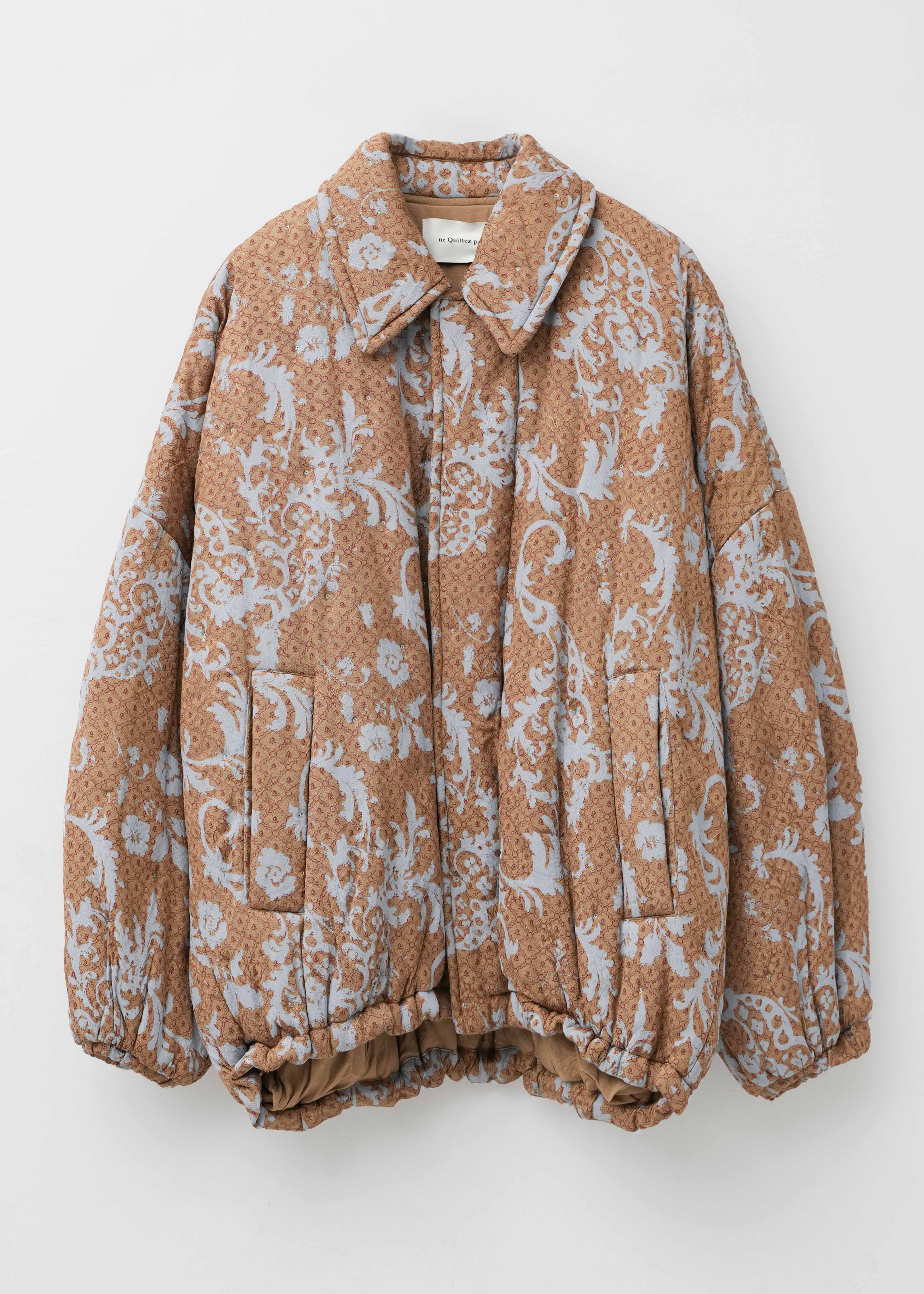 【10月上旬お届け予定】Rayon Jacquard Abstract Paisley Print Quilting Blouson