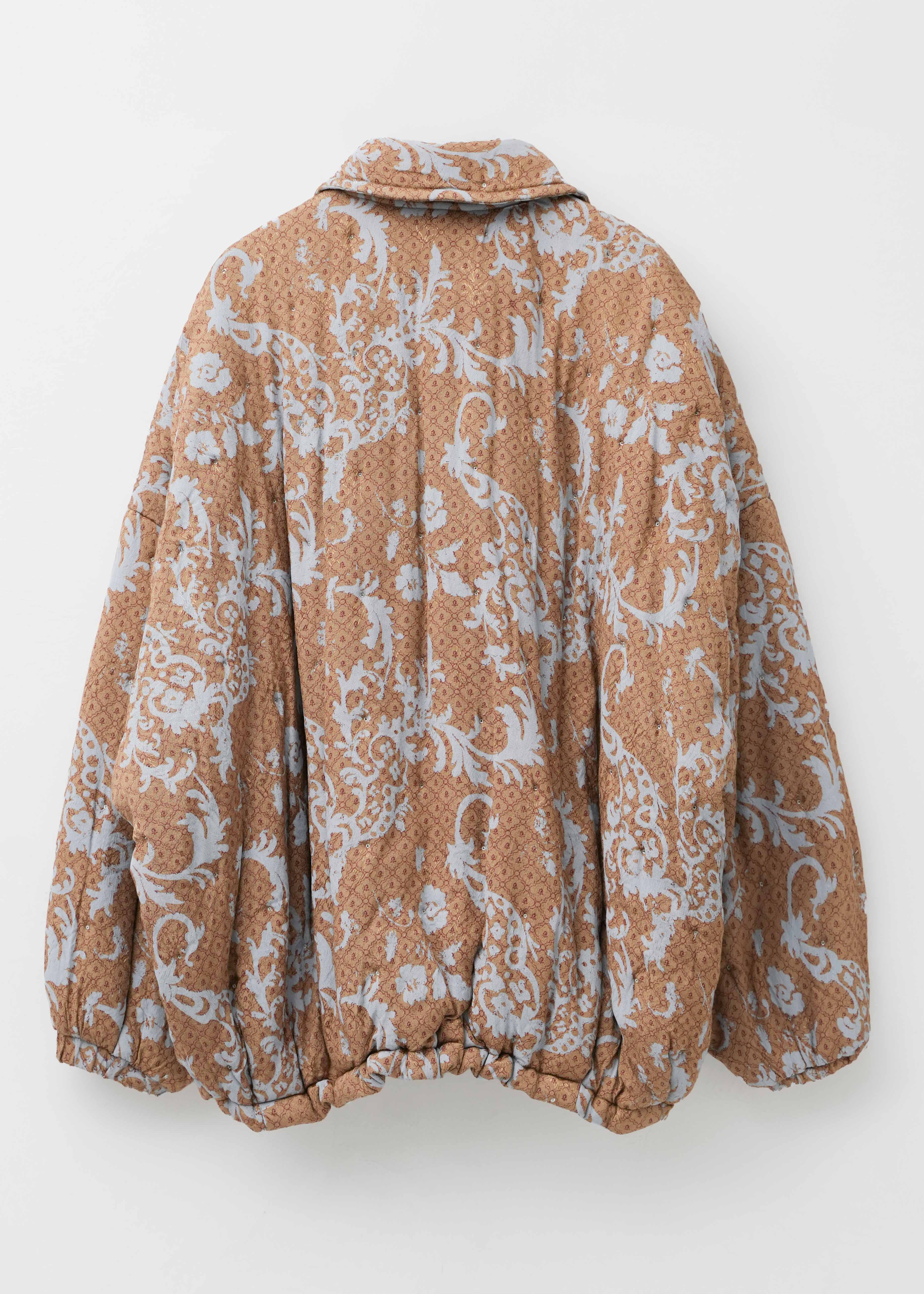 【10月上旬お届け予定】Rayon Jacquard Abstract Paisley Print Quilting Blouson