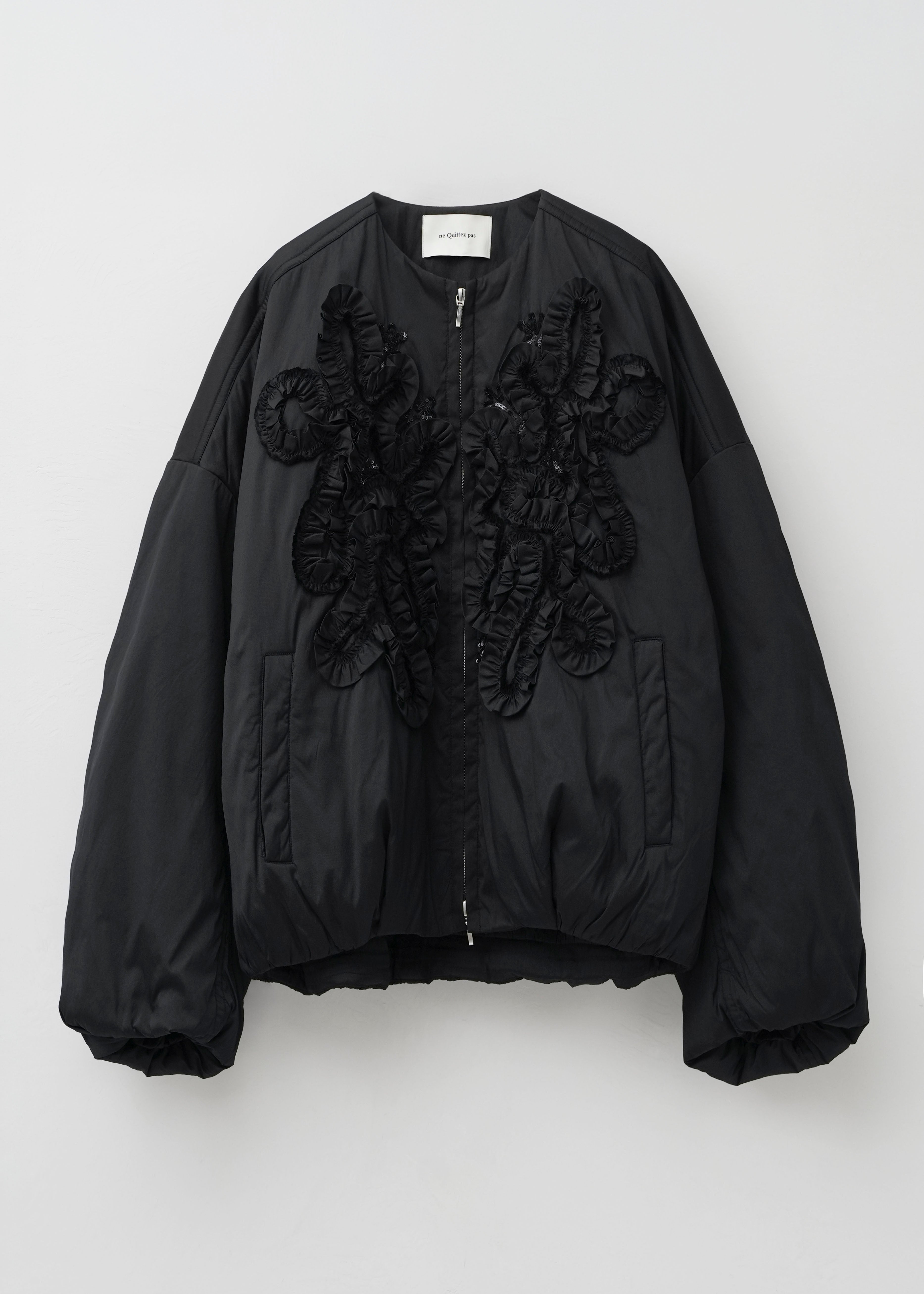 【9月下旬お届け予定】Poly Dupion Frill Embroidery Blouson