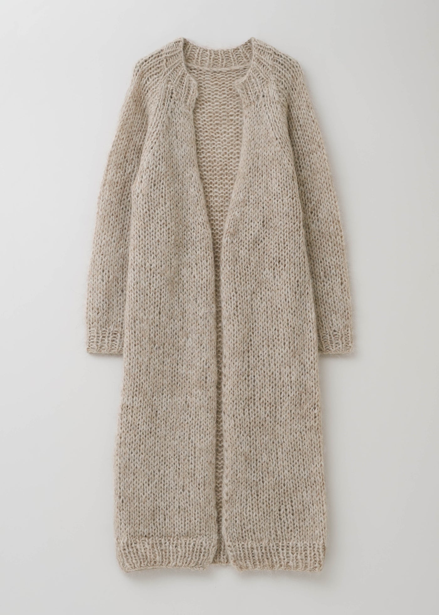 Mohair Mix Hand Knit Long Cardigan