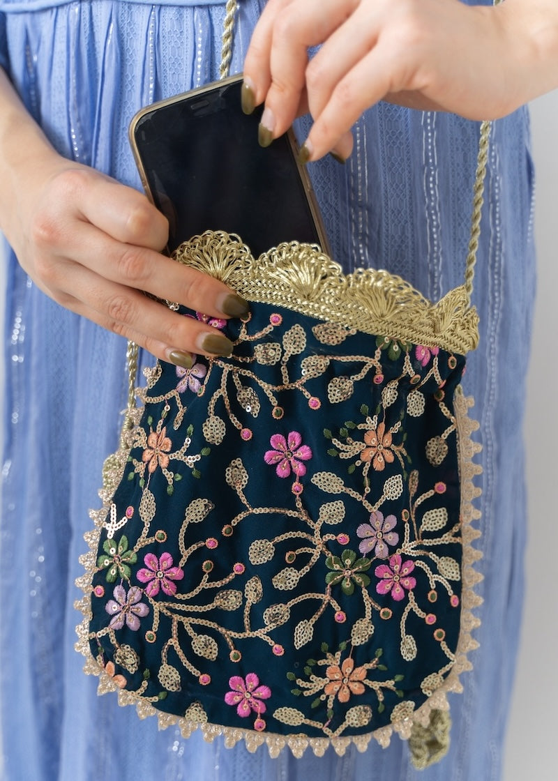 Full Embroidery Shoulder Bag