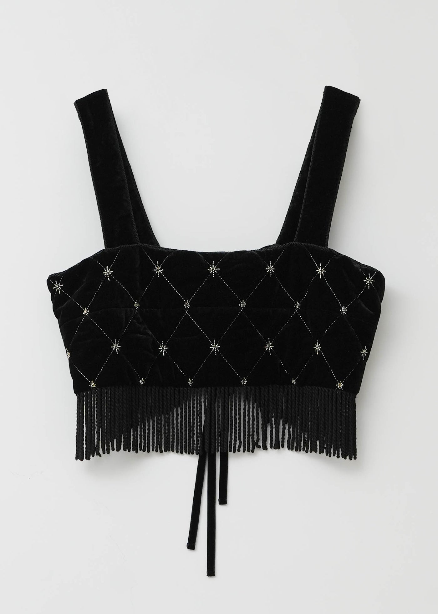 Velvet Beads Embroidery Bustier