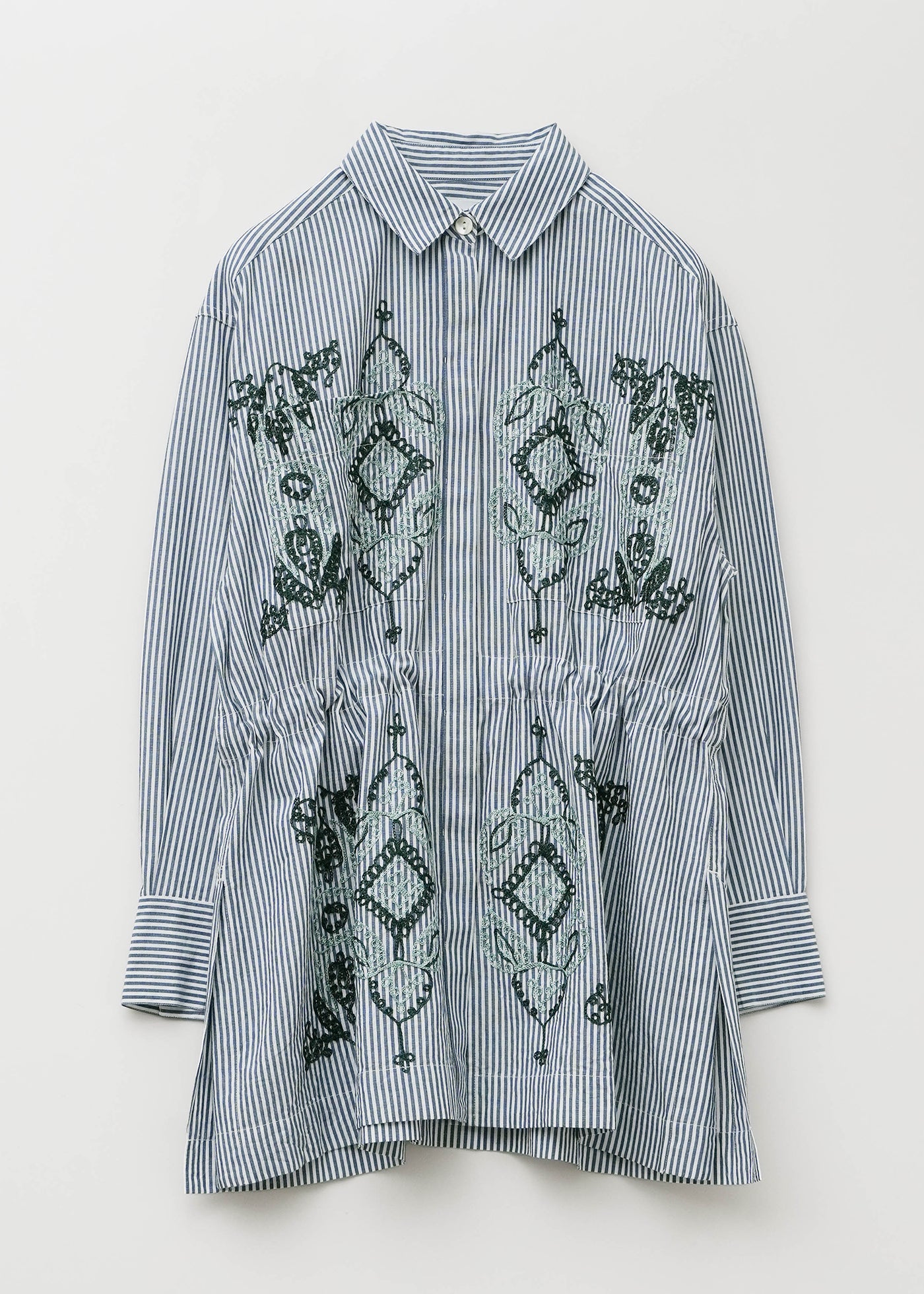 Cotton Aari Embroidery Stripe Shirt | Pasand by ne Quittez pas