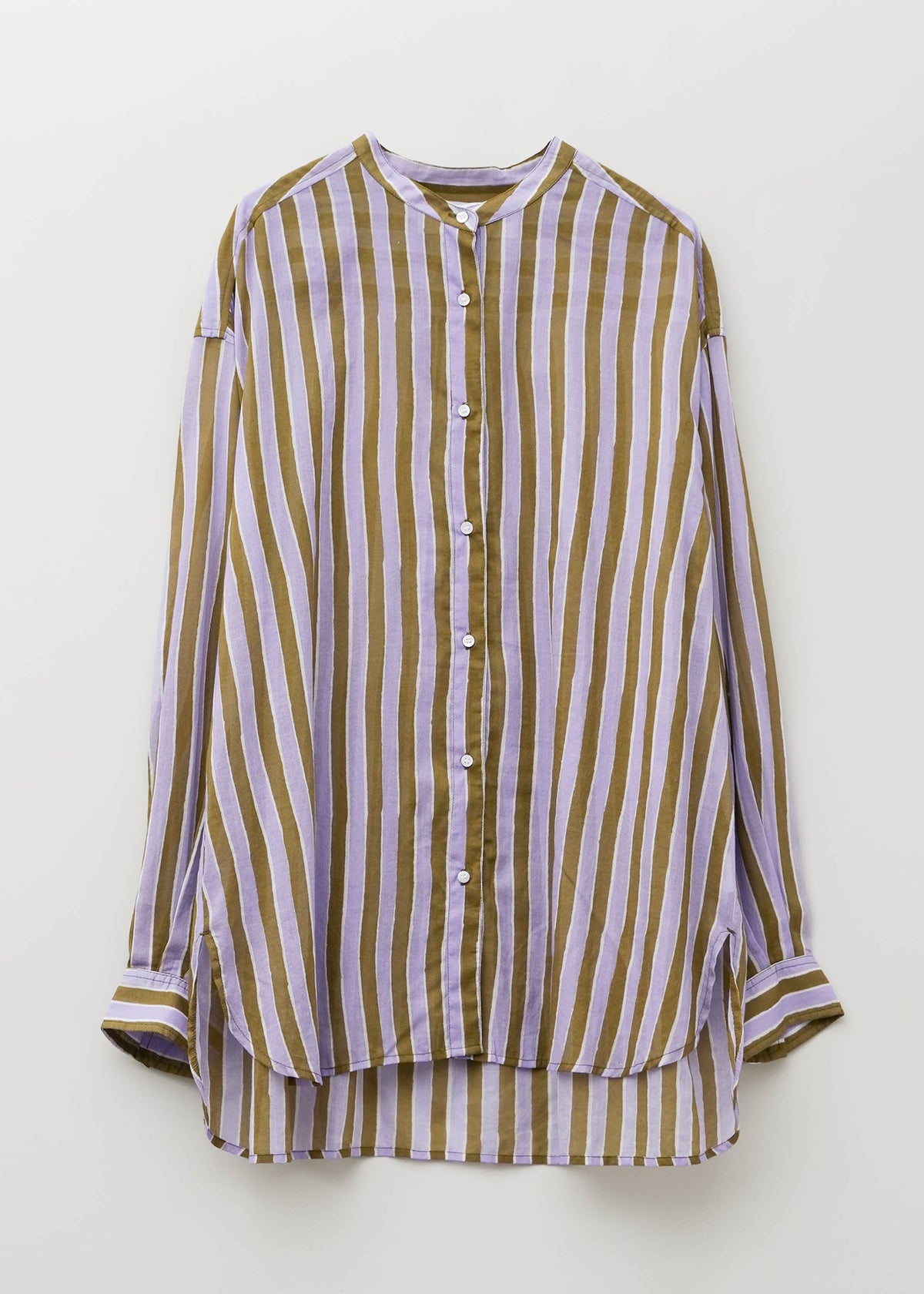 Cotton Wave Stripe Print Shirt | Pasand by ne Quittez pas | パサン 