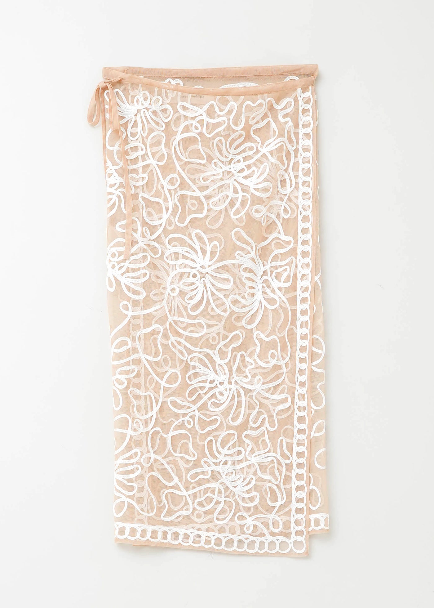 Tulle Tape Embroidery Wrap Skirt