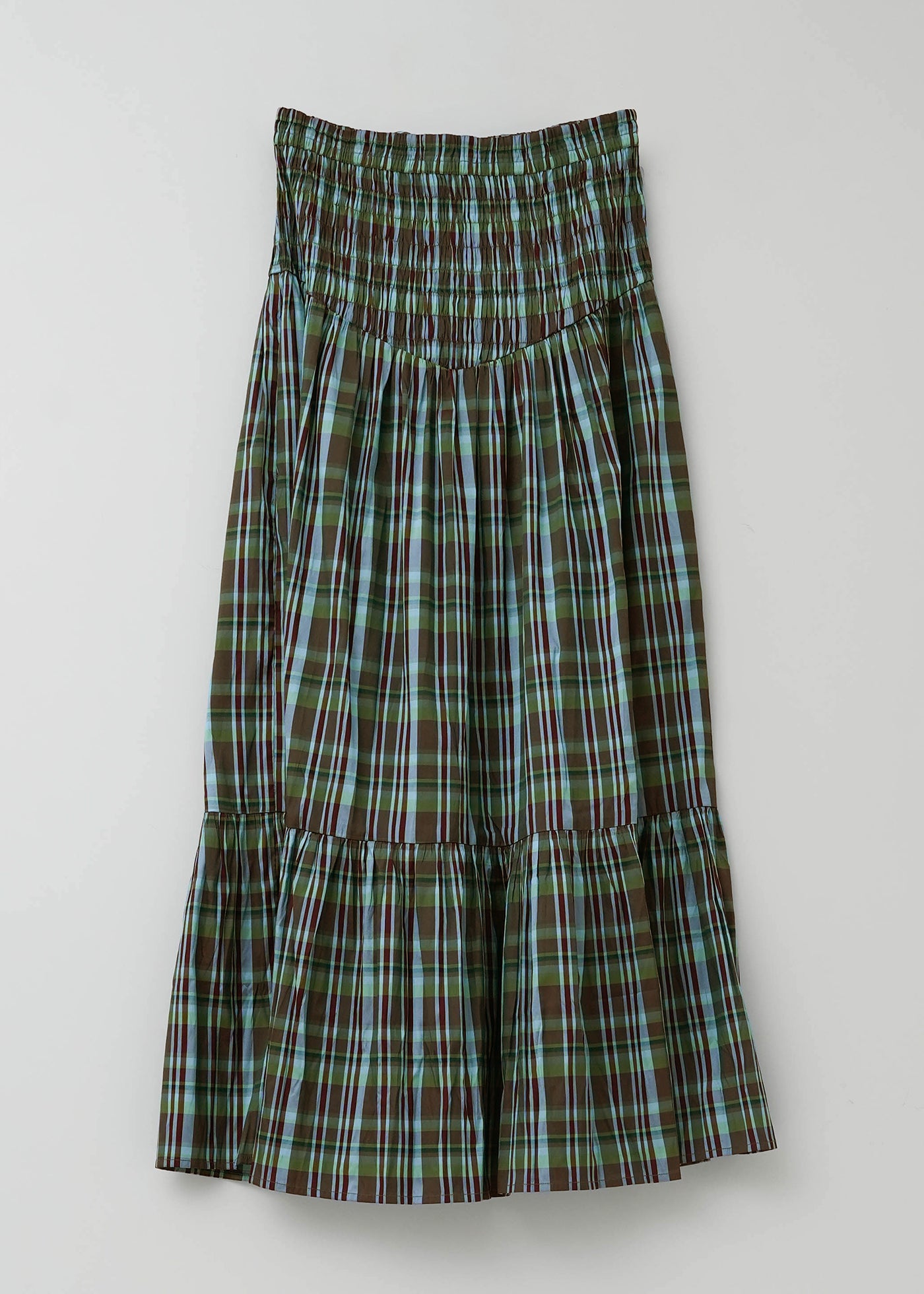 Poly Taffeta Shirring Skirt