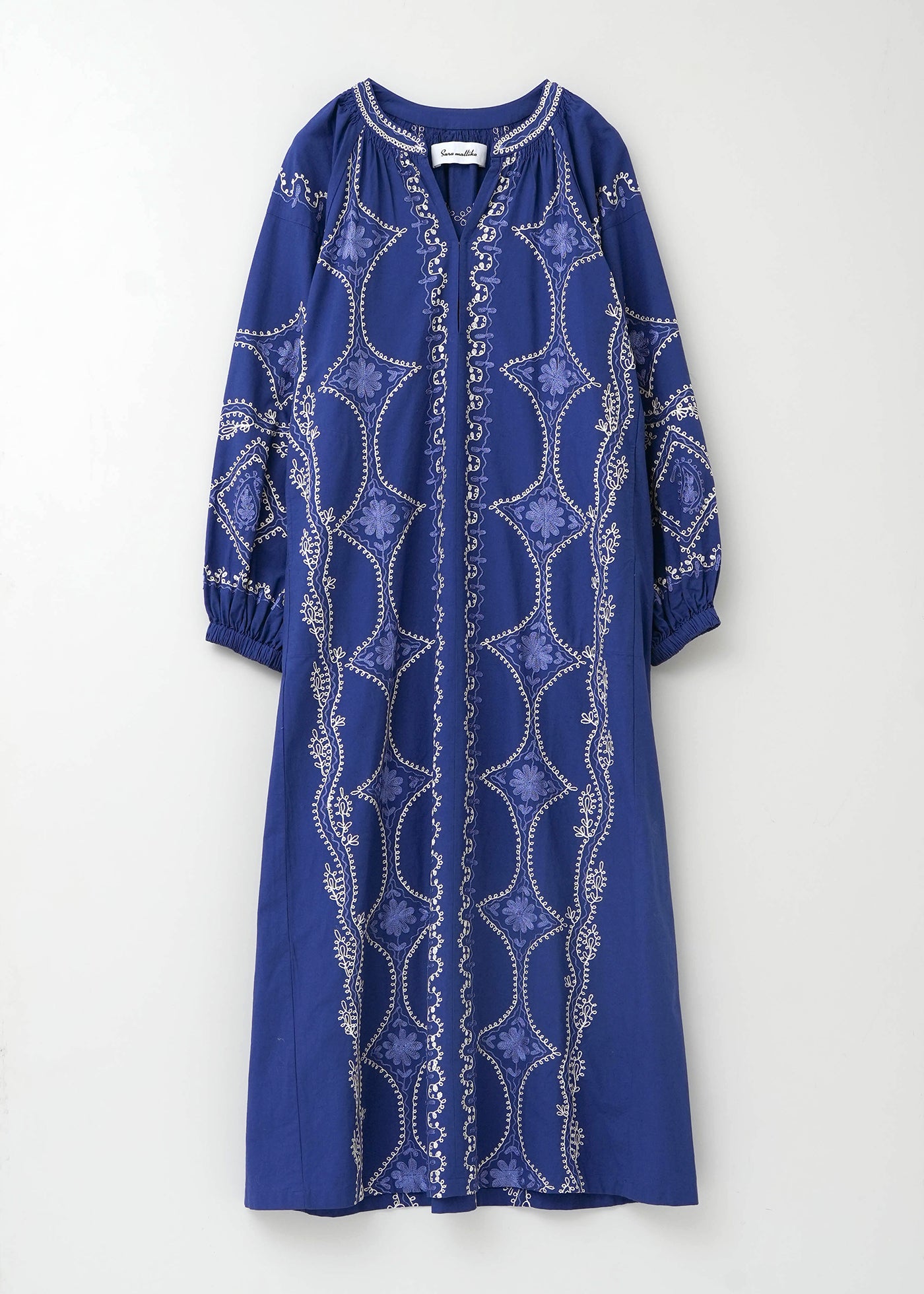 Cotton Linen Diamond Aari Embroidery Dress