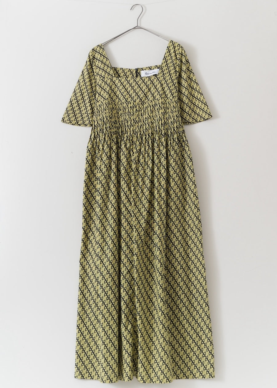 Geometric Pattern Sleeve Dress