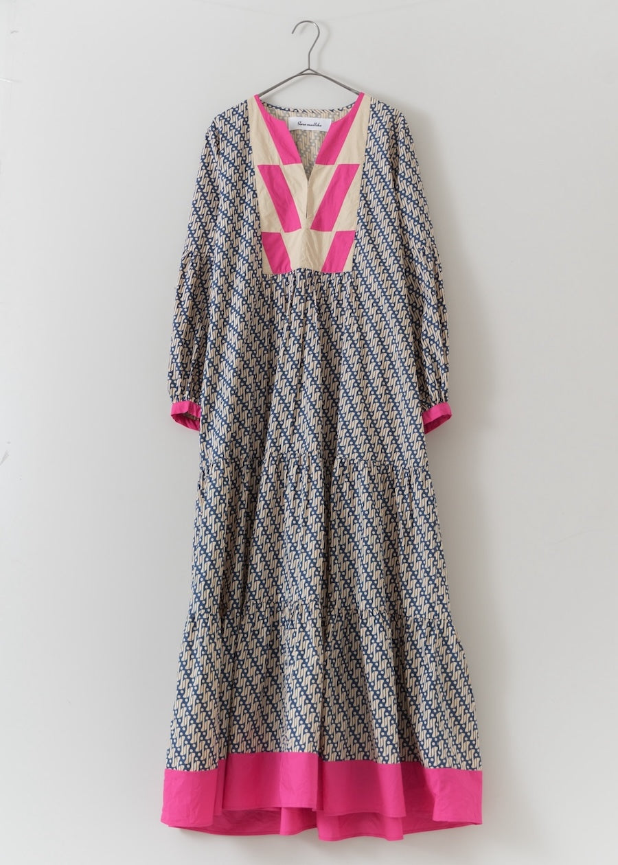 Solid & Pattern Patch Gather Dress