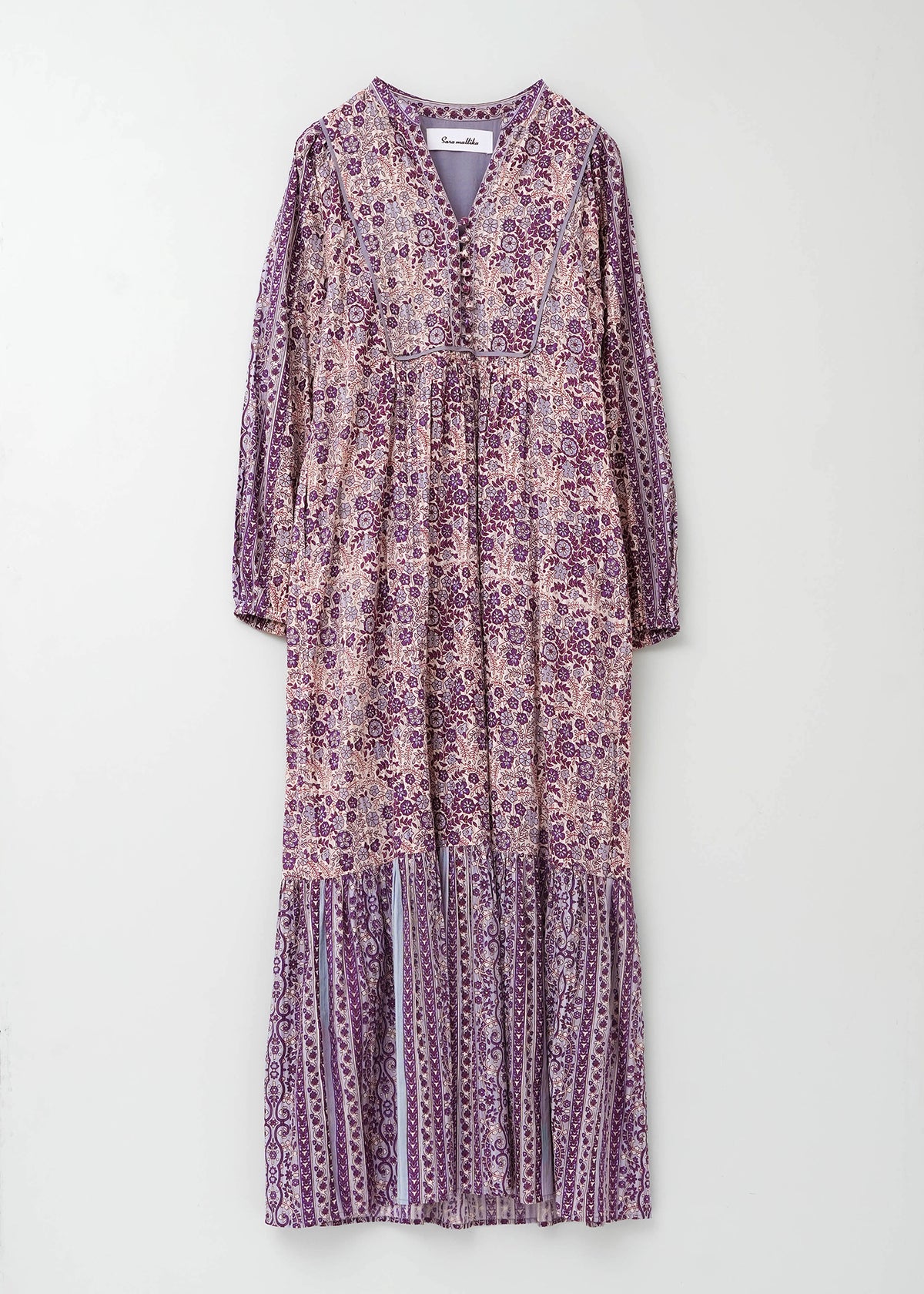 Cotton Jacquard Flower Print Yoke Dress | Pasand by ne Quittez pas 
