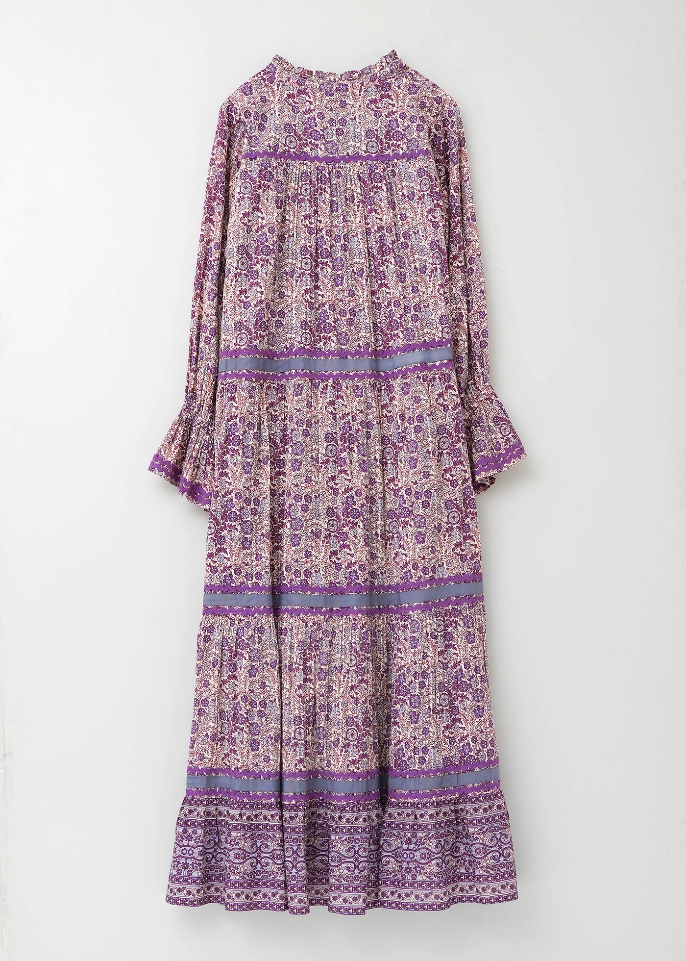 Cotton Jacquard Flower Print Frill Dress