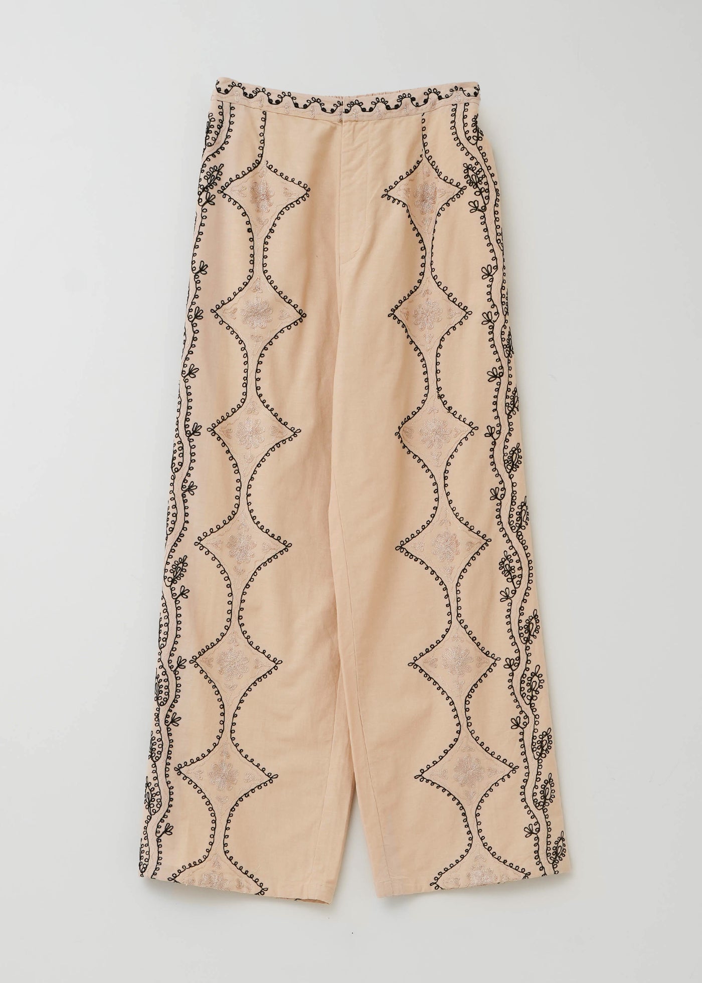 Cotton Linen Aari Embroidery Pants