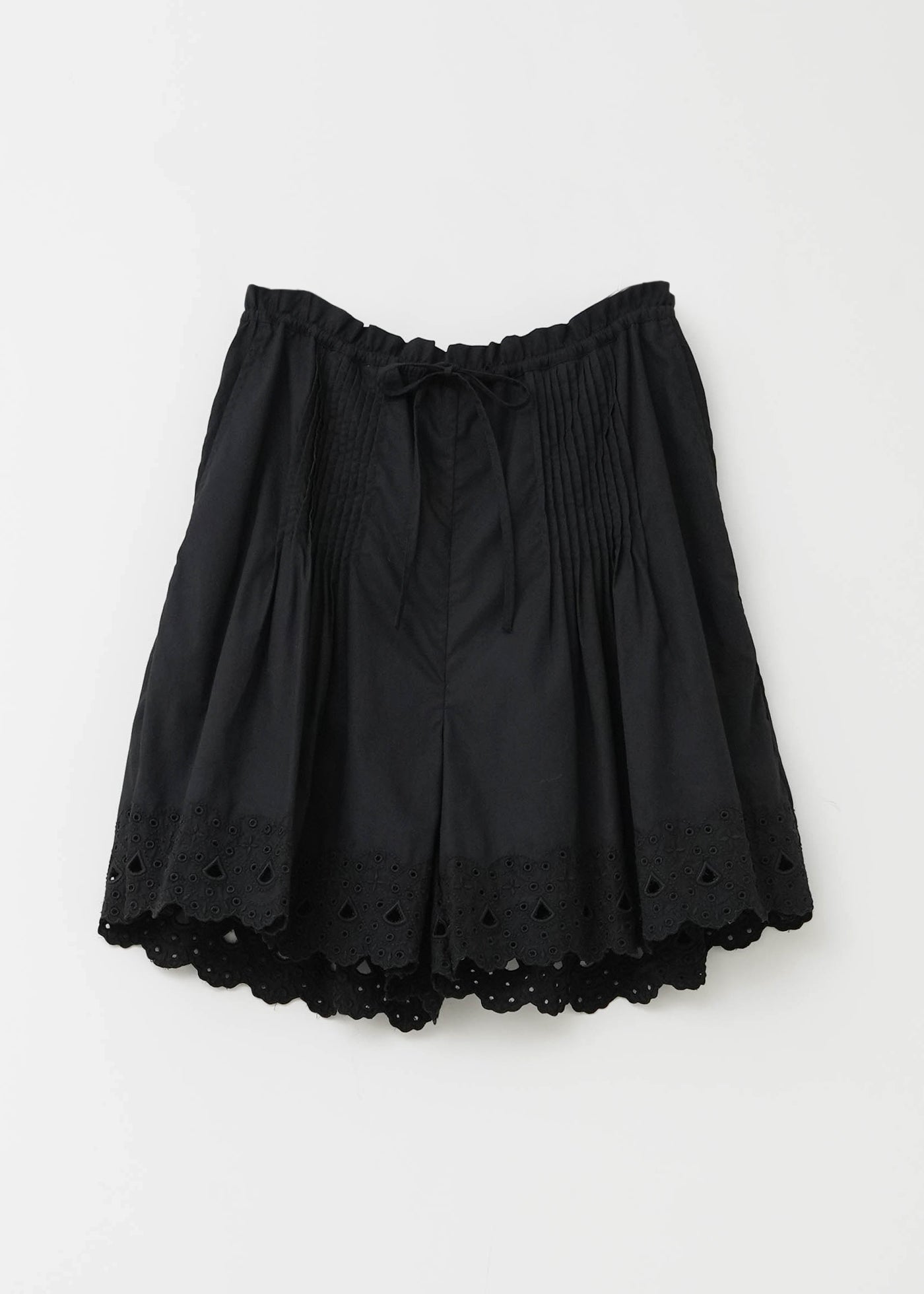 Cotton Scallop Hem Short Pants