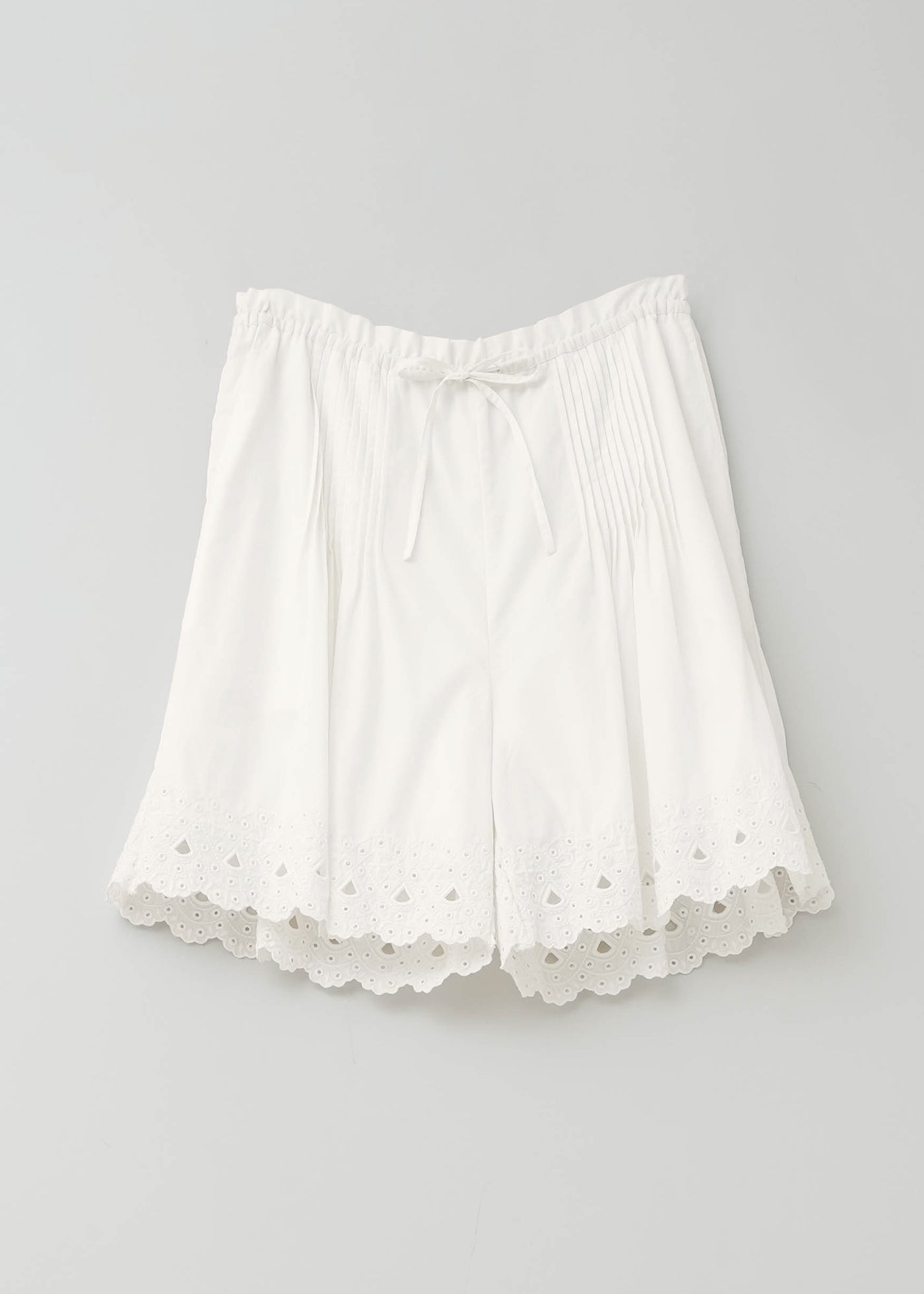 Cotton Scallop Hem Short Pants