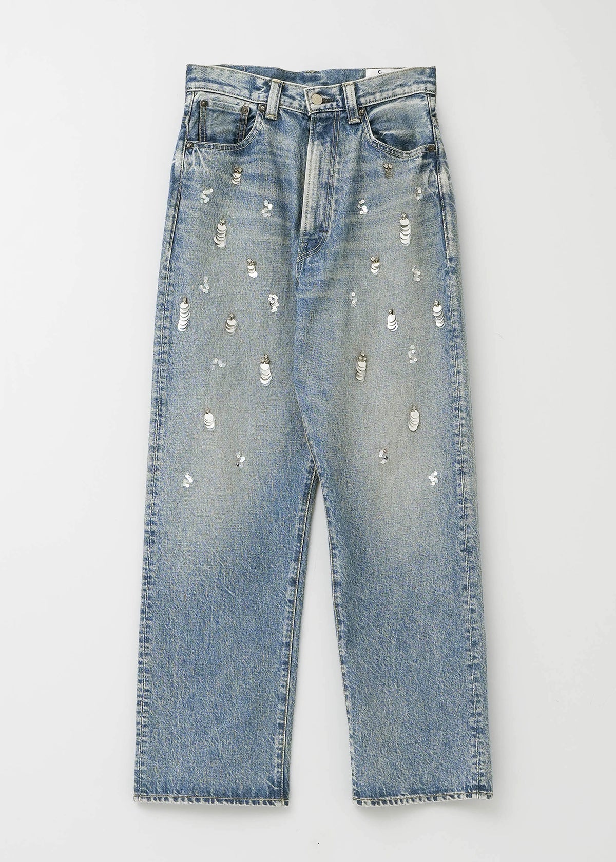 Sequins Embroidery Denim Pants | Pasand by ne Quittez pas | パサン 
