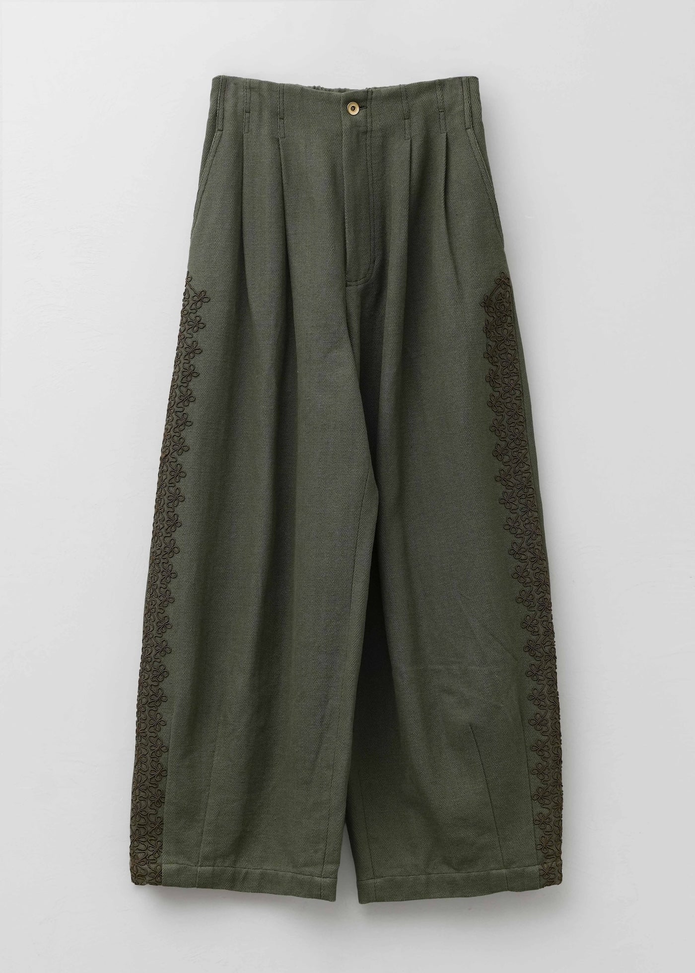【9/10 10時発売】Heavy Cotton Jacquard Cord Embroidery Pants