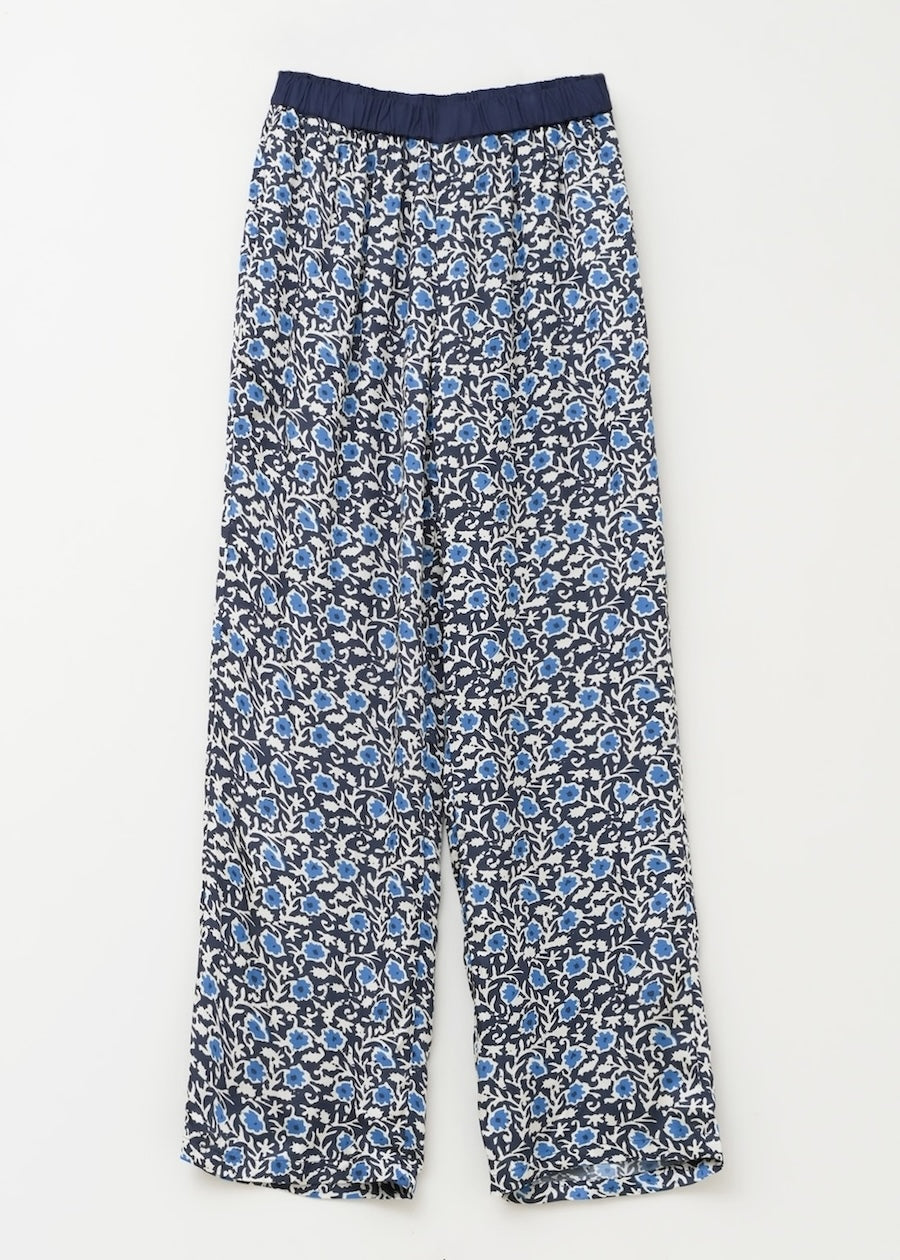 Modal Satin Flower Print Pants