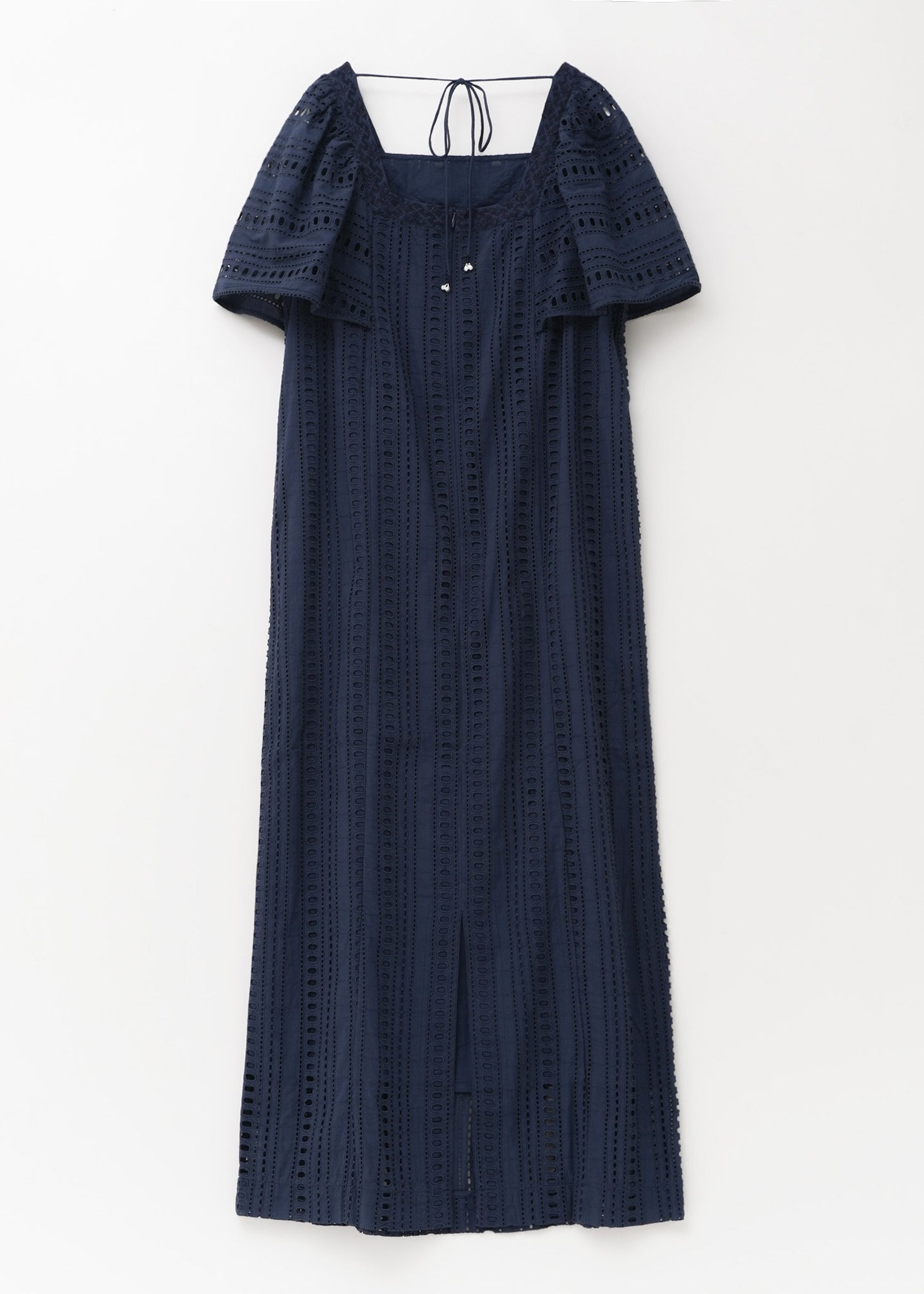 Stripe Cutwork Short Sleeve Dress