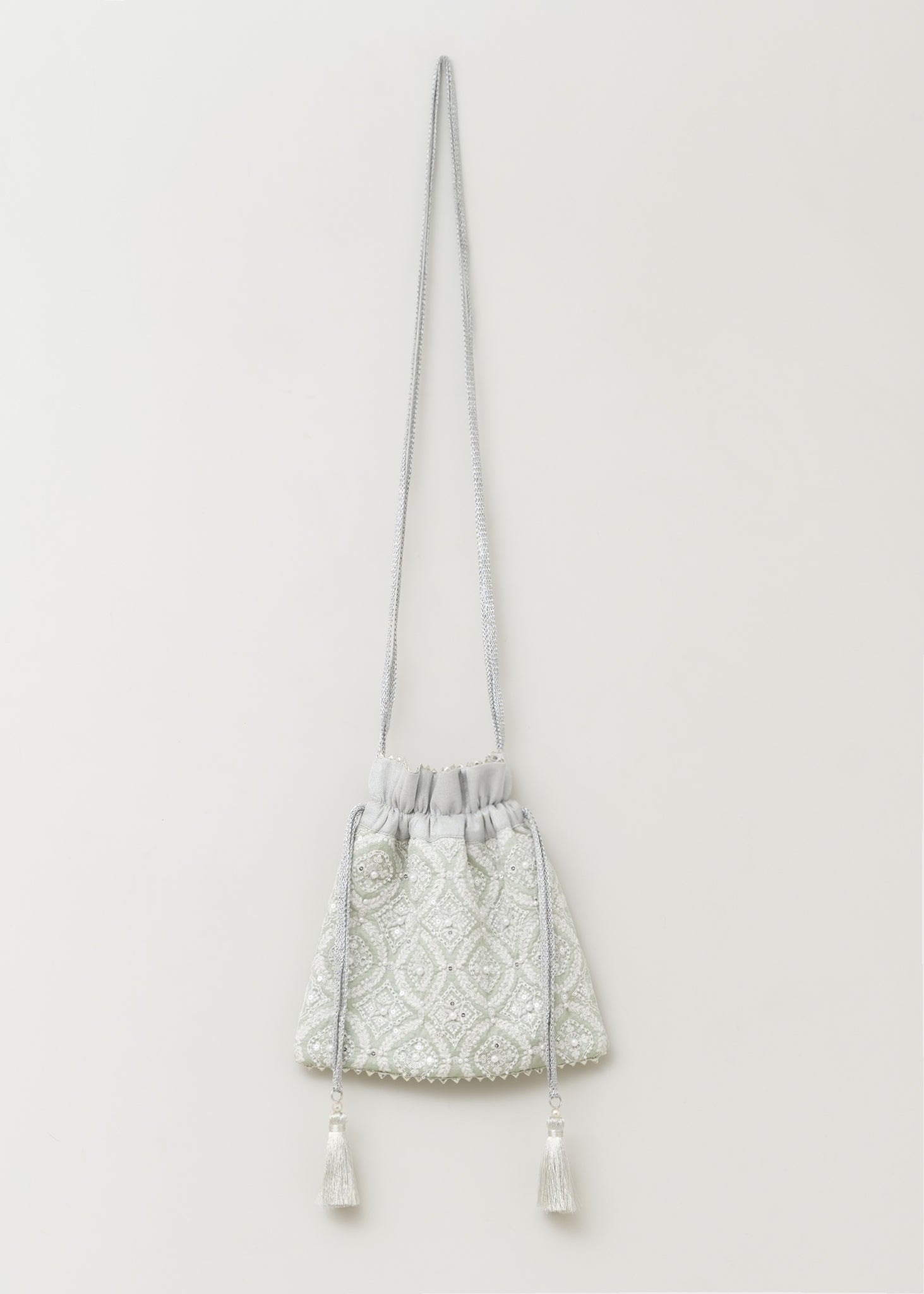 Embroidery Drawstring Shoulder Bag