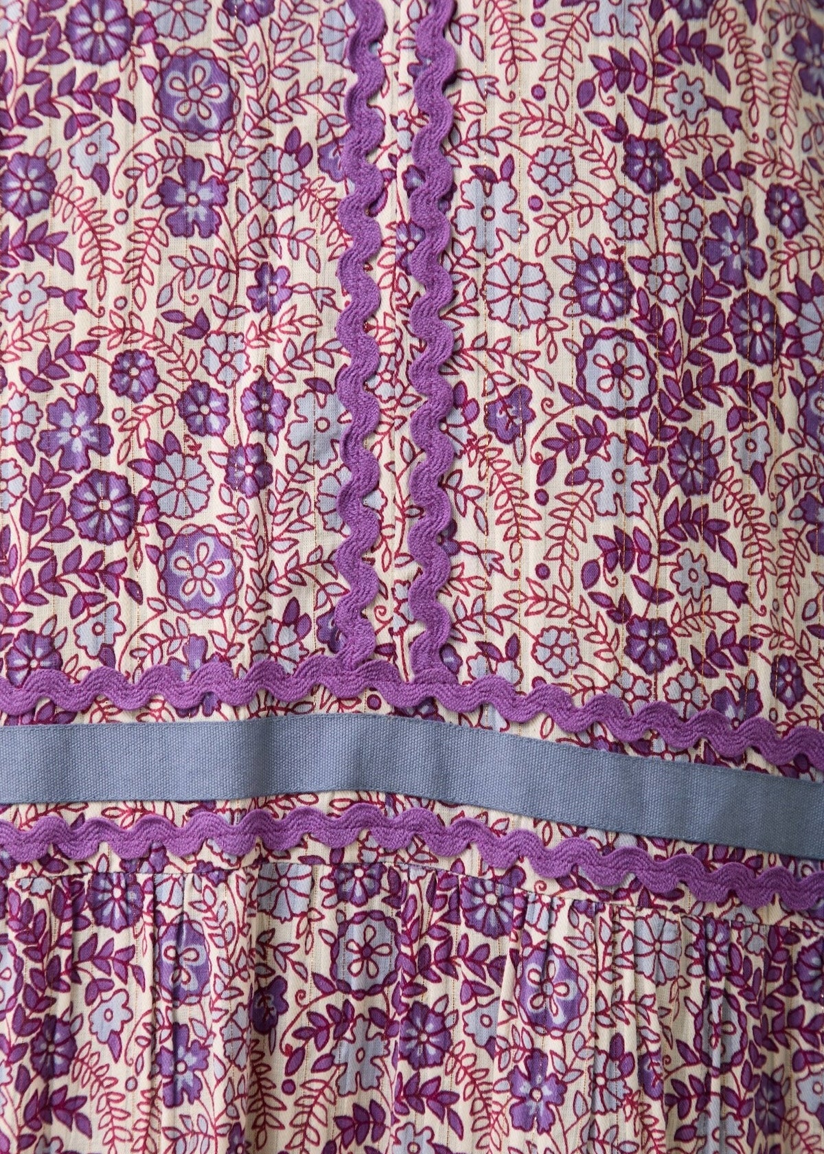 Cotton Jacquard Flower Print Frill Dress