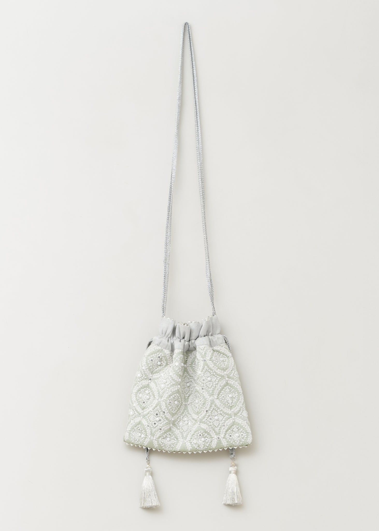 Embroidery Drawstring Shoulder Bag
