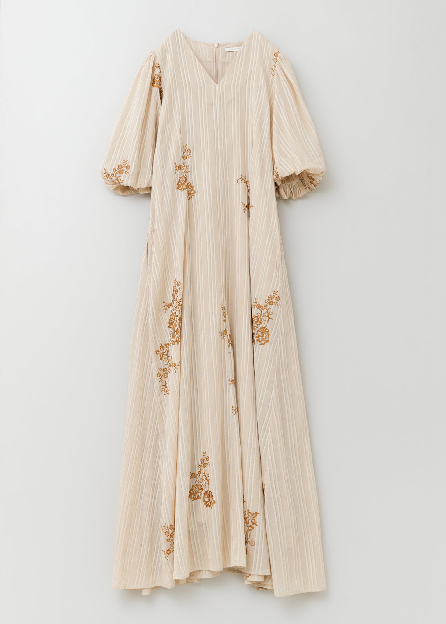 Cotton Dobby Ivy Flower Embroidery Dress