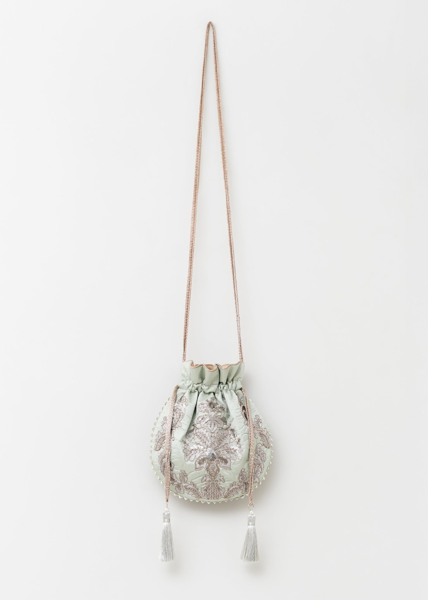 Embroidery Drawstring Shoulder Bag