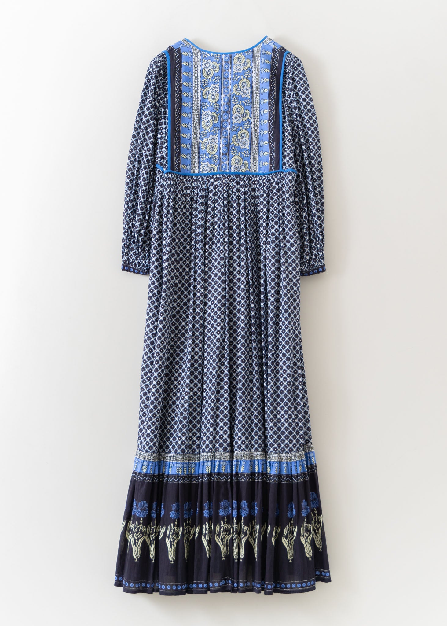 Cotton Voile Flower Border Print Ladder Dress