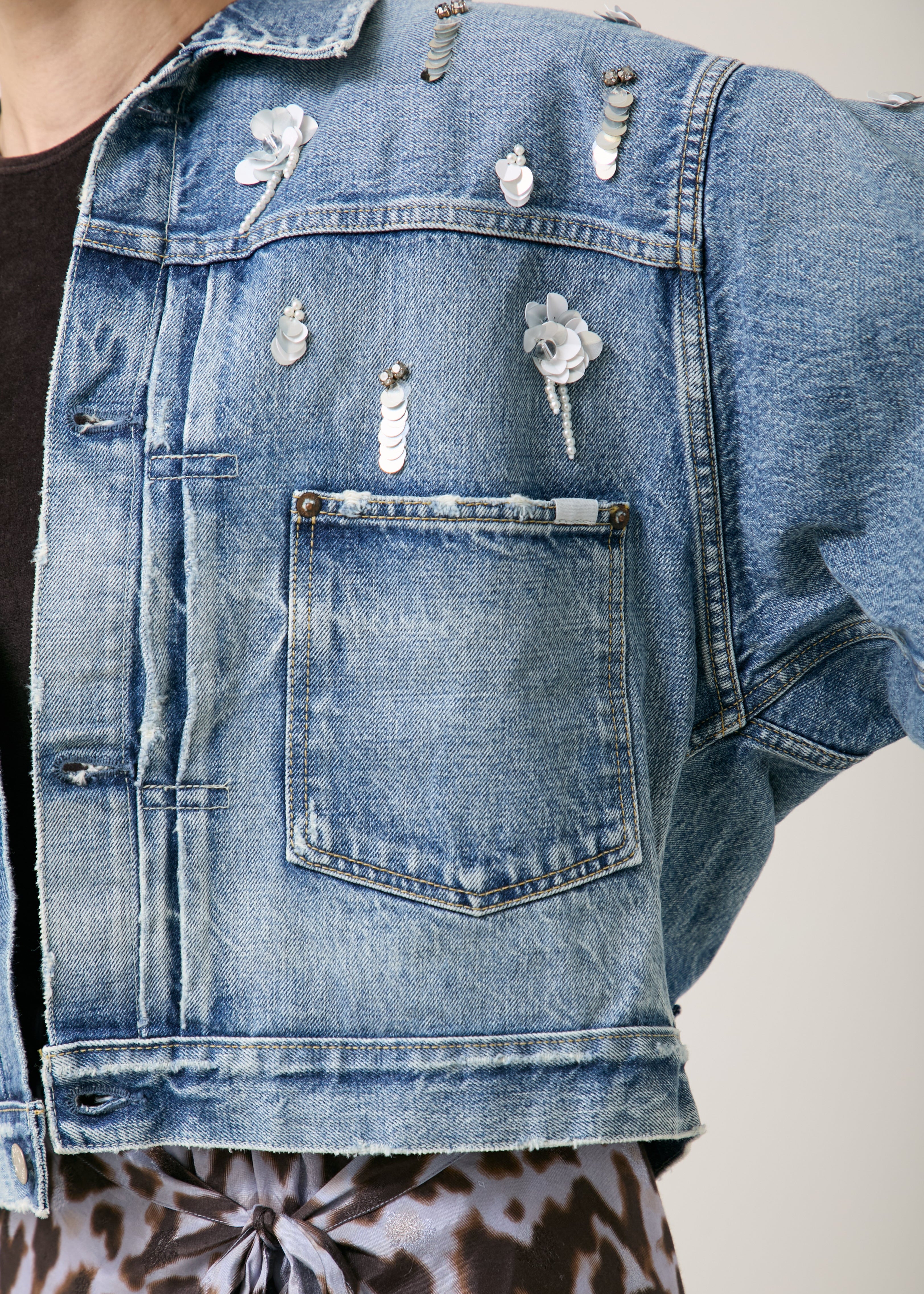 Sequins Embroidery Denim Jacket