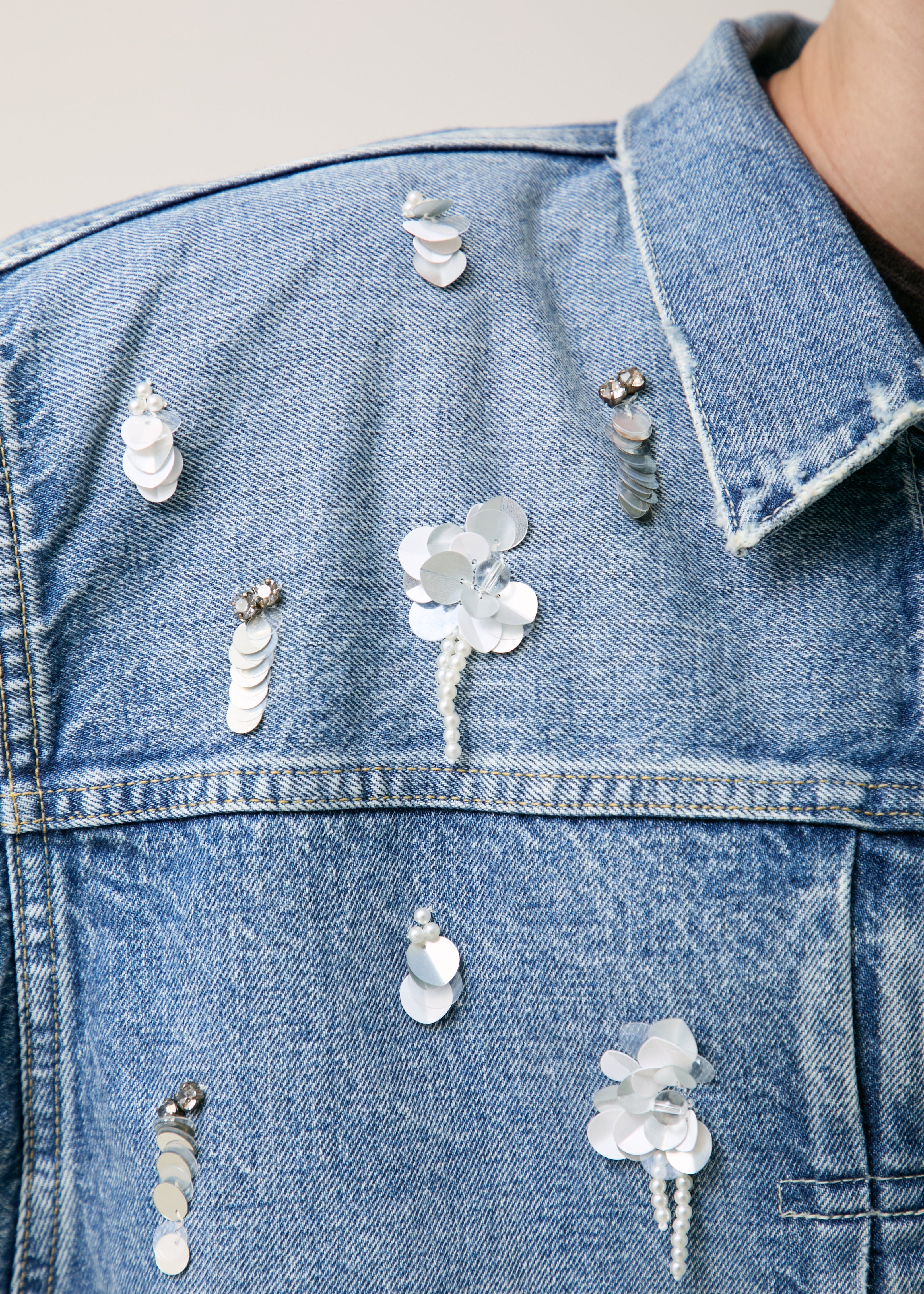 Sequins Embroidery Denim Jacket